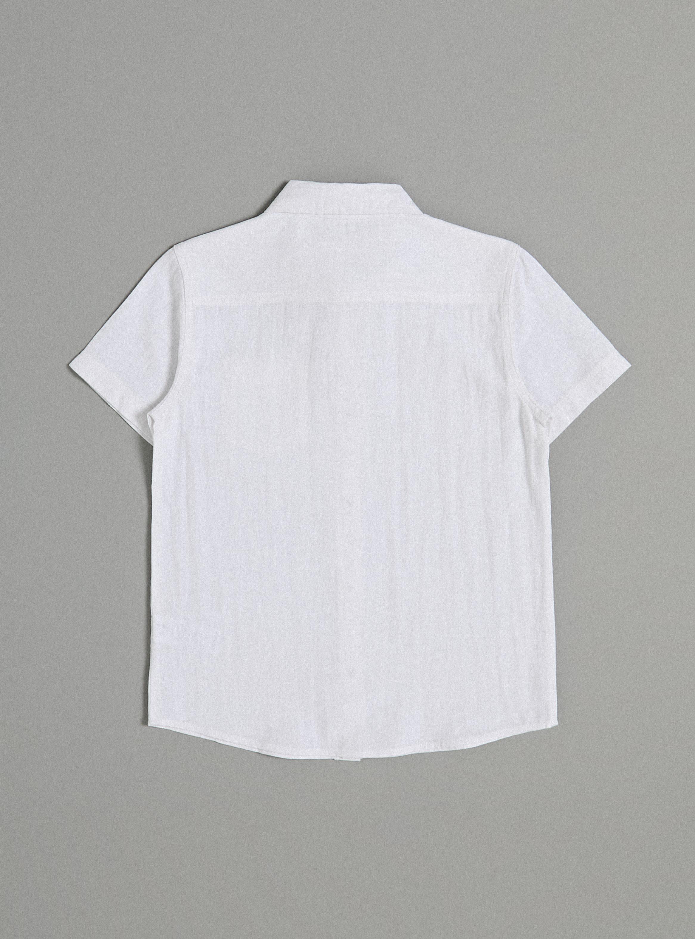 Camisa Cuello Camisero Color Liso de Lino-2