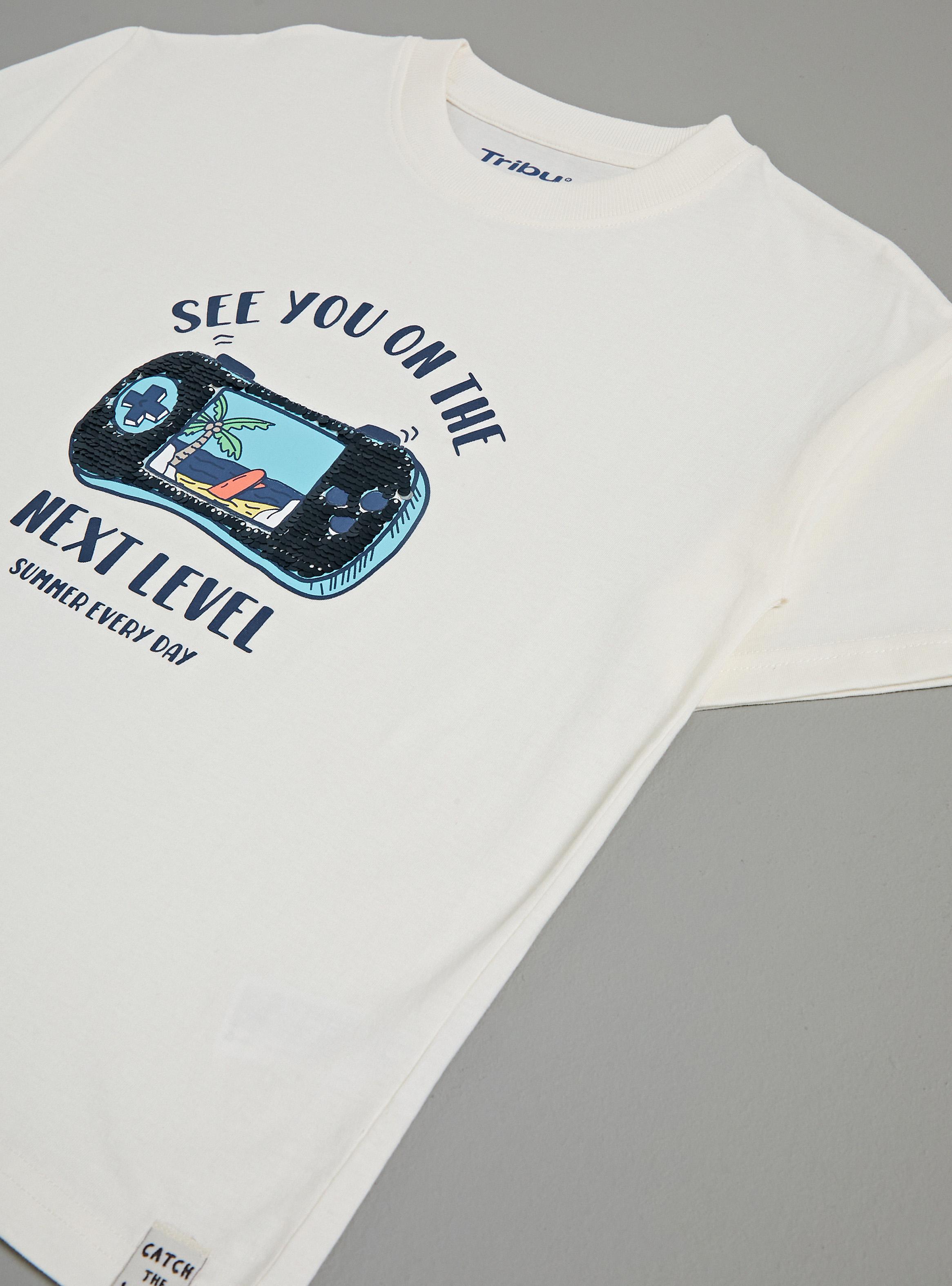 Polera Diseño Frontal con Lentejuelas Niño-3
