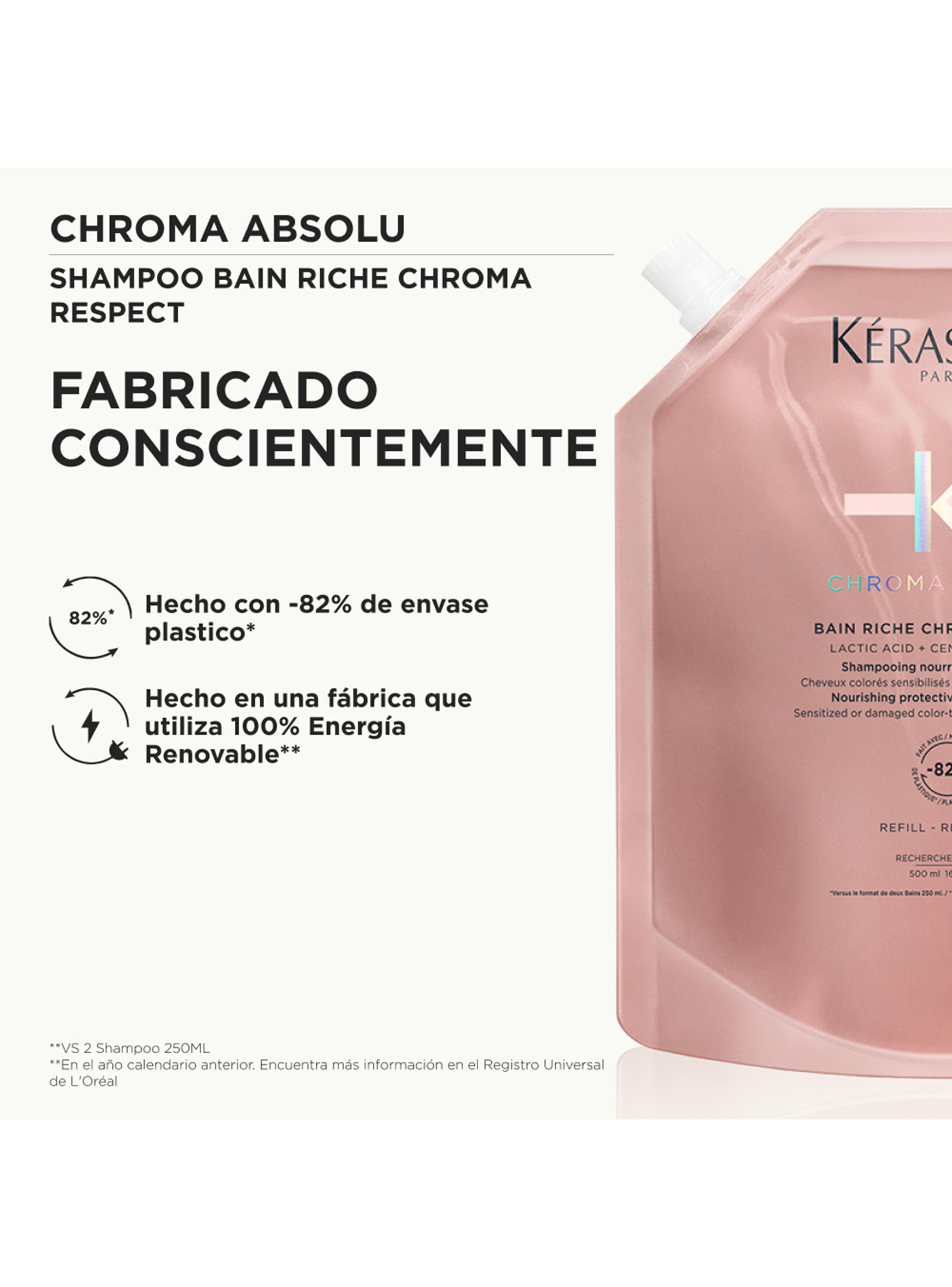 Recarga Shampoo Protector del Color Bain Riche Chroma Respect 500ml-2