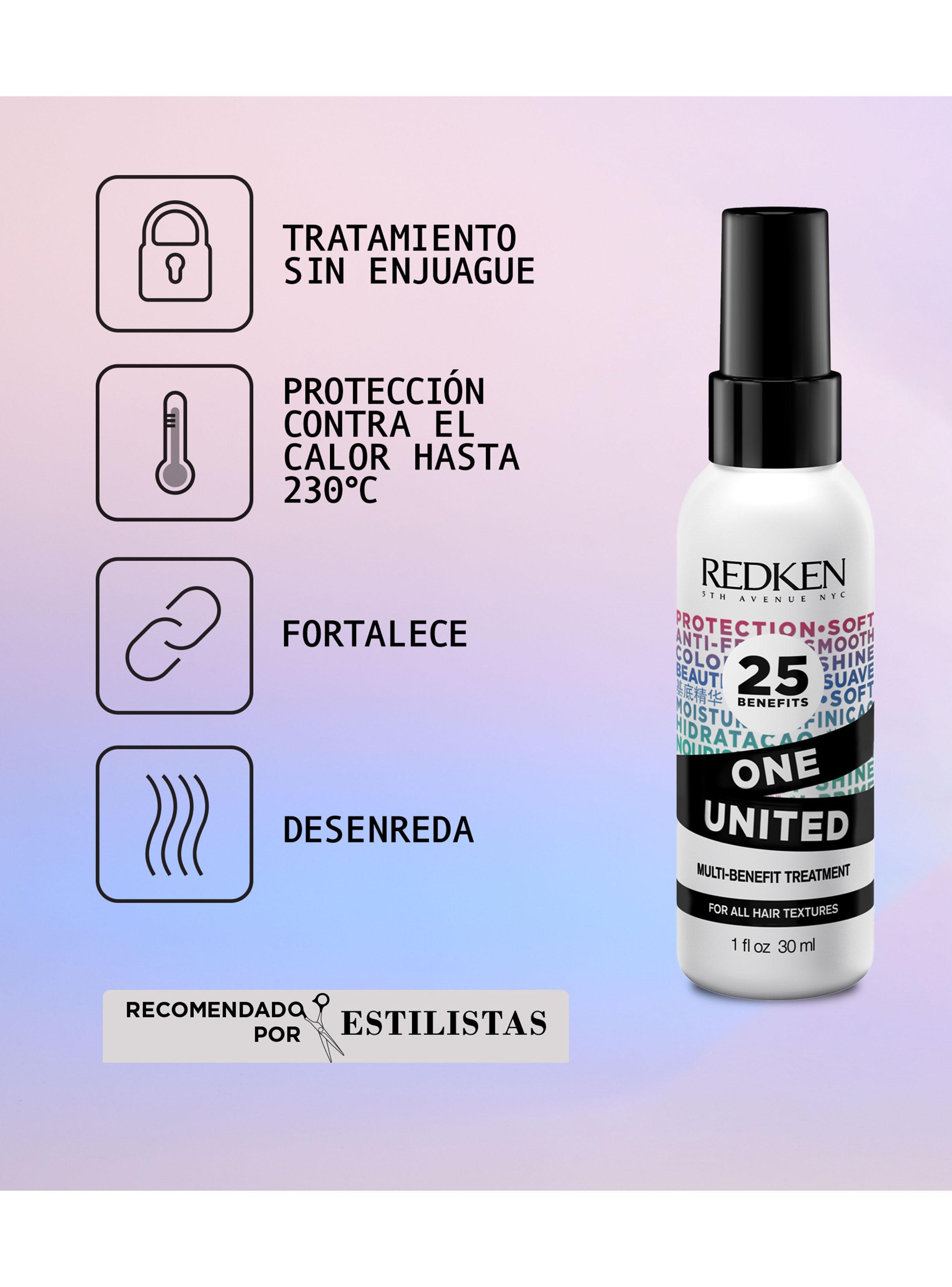 Set Fortalecedor de Largos Cabello Quebradizo Shampoo Extreme Length 300ml + One United 30ml Redken-2