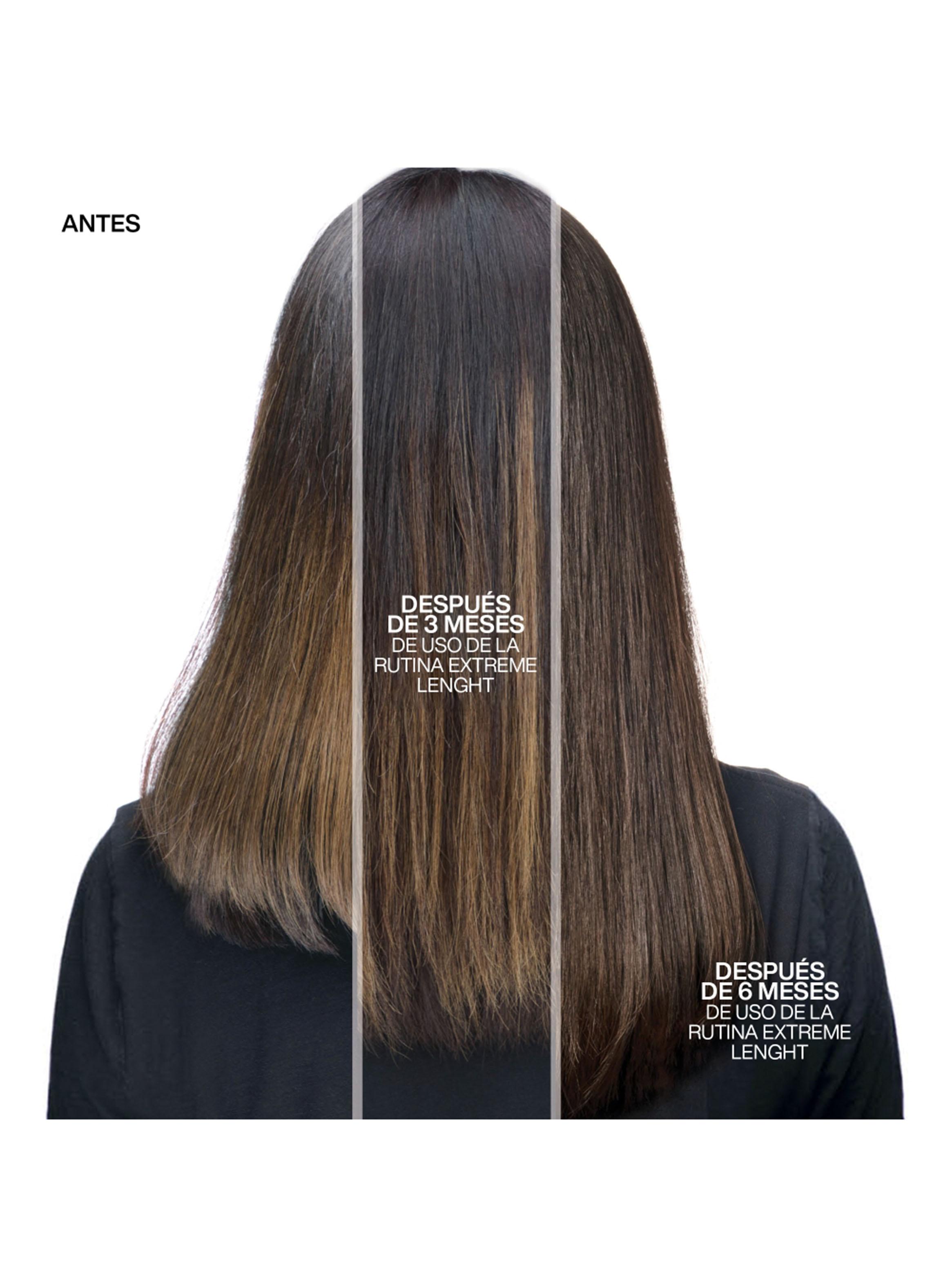 Set Fortalecedor de Largos Cabello Quebradizo Shampoo Extreme Length 300ml + One United 30ml Redken-3