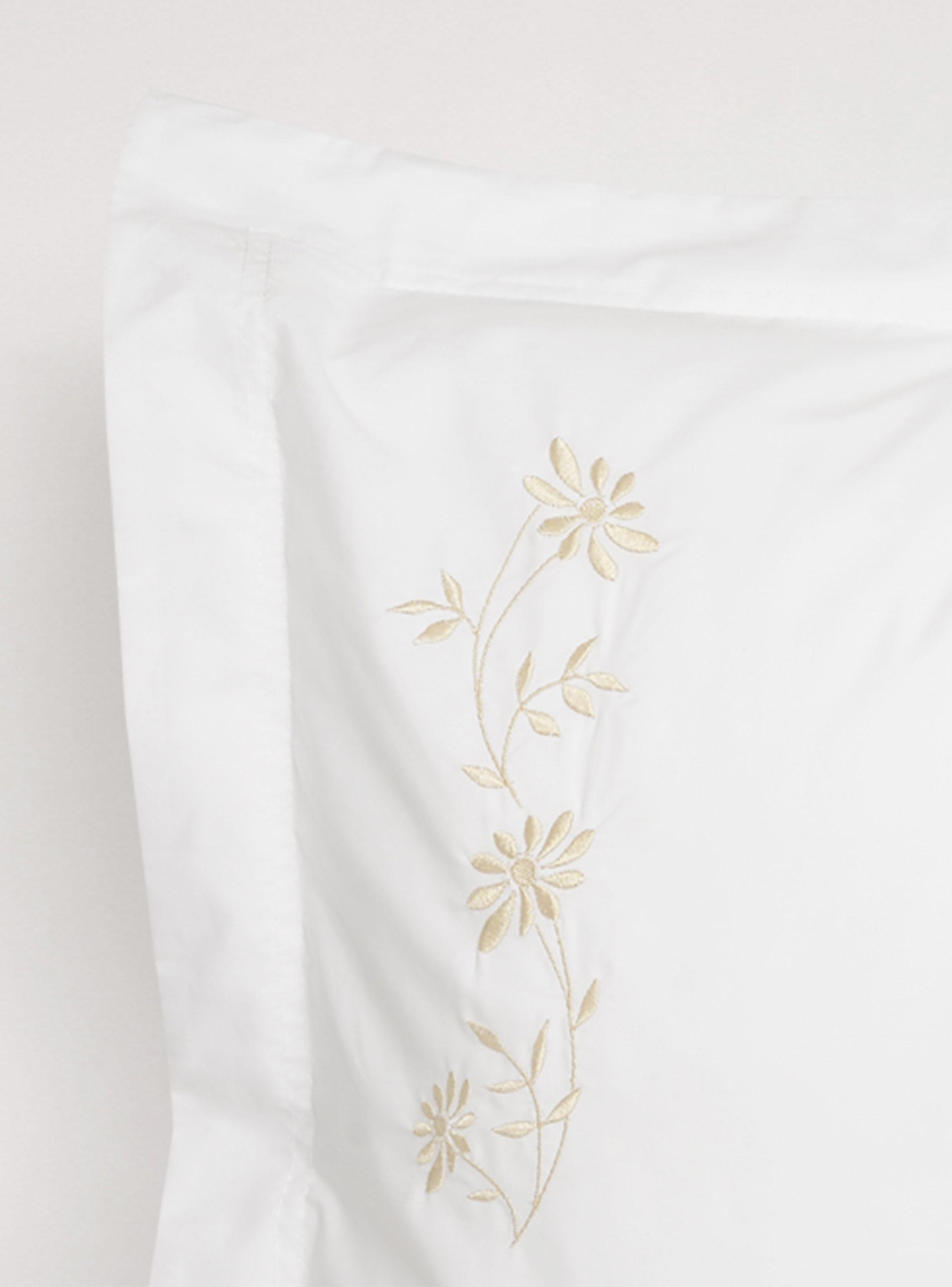 Set de Fundas Bordada Floral Marfil 220 Hilos 50x70cm-1