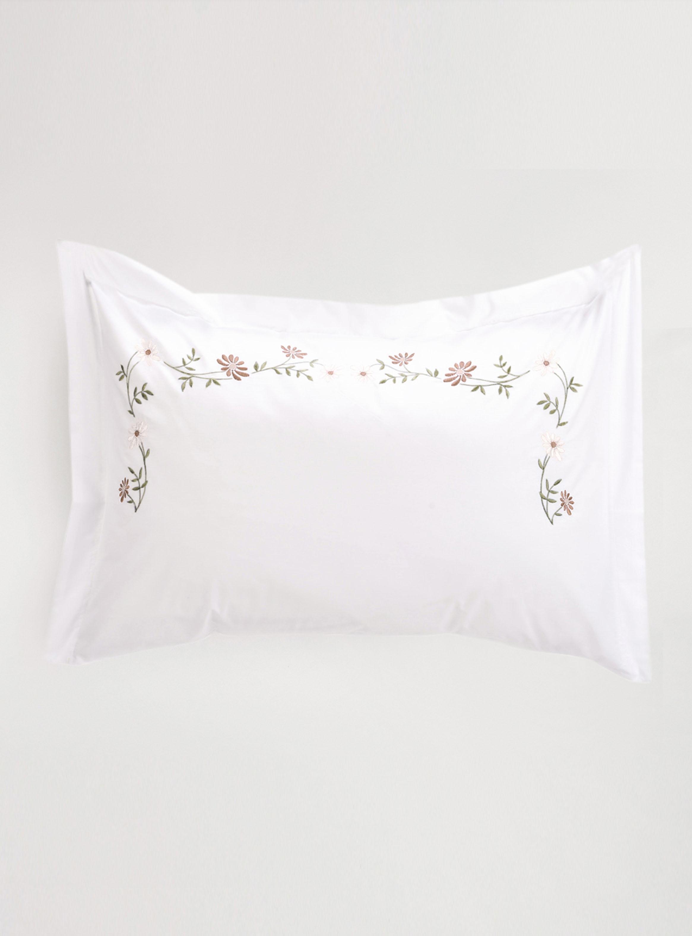 Set de Fundas Bordada Margarita Malva 220 Hilos 50x70cm-2