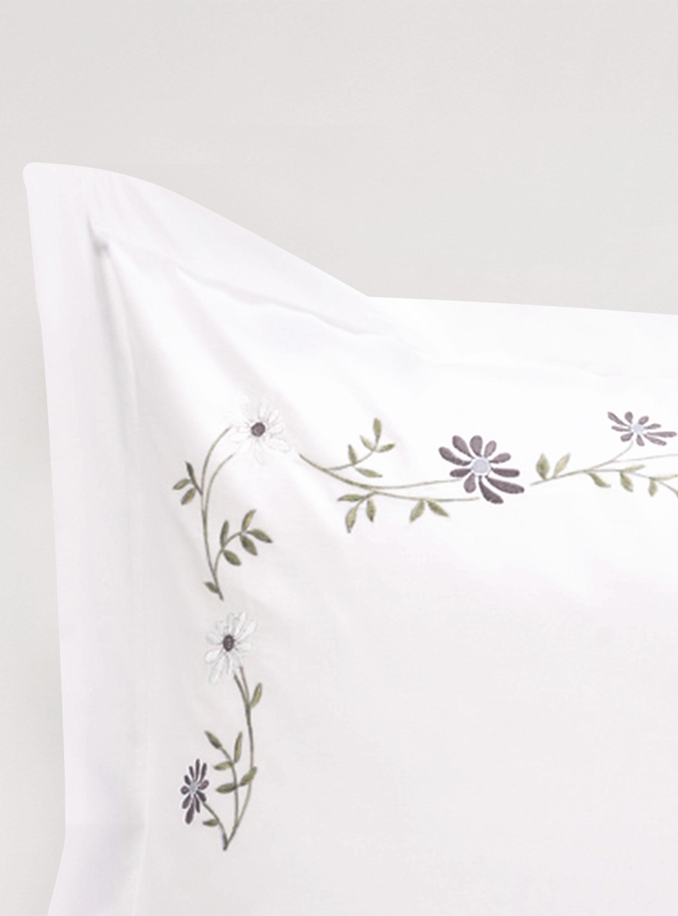 Set de Fundas Bordada Margarita Malva 220 Hilos 50x70cm-3