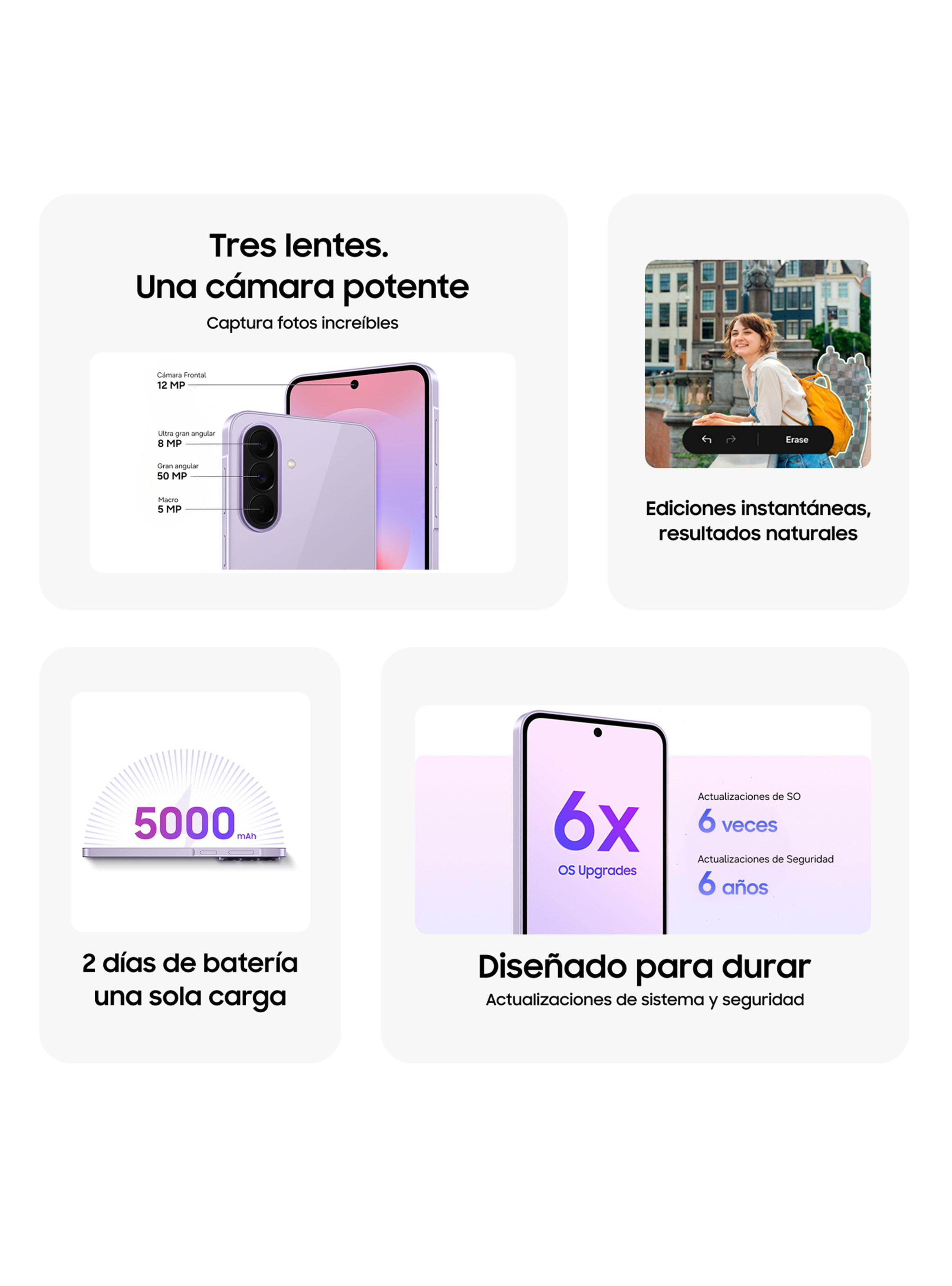 Smartphone Galaxy A37 5G 128GB 6.7'' Awesome Lavender Liberado-4
