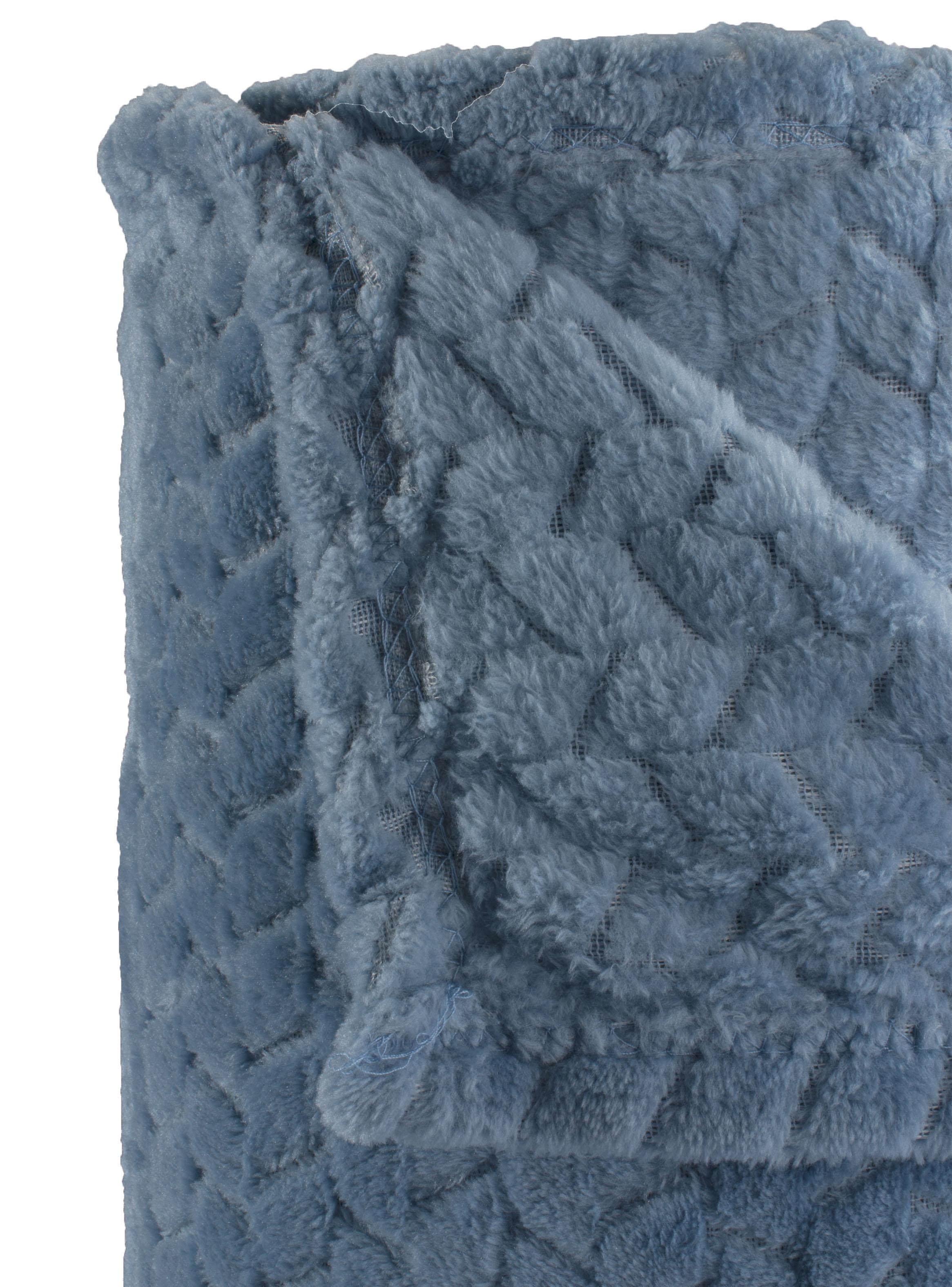 Frazada Jacquard Flannel Azul 1.5 Plazas-3