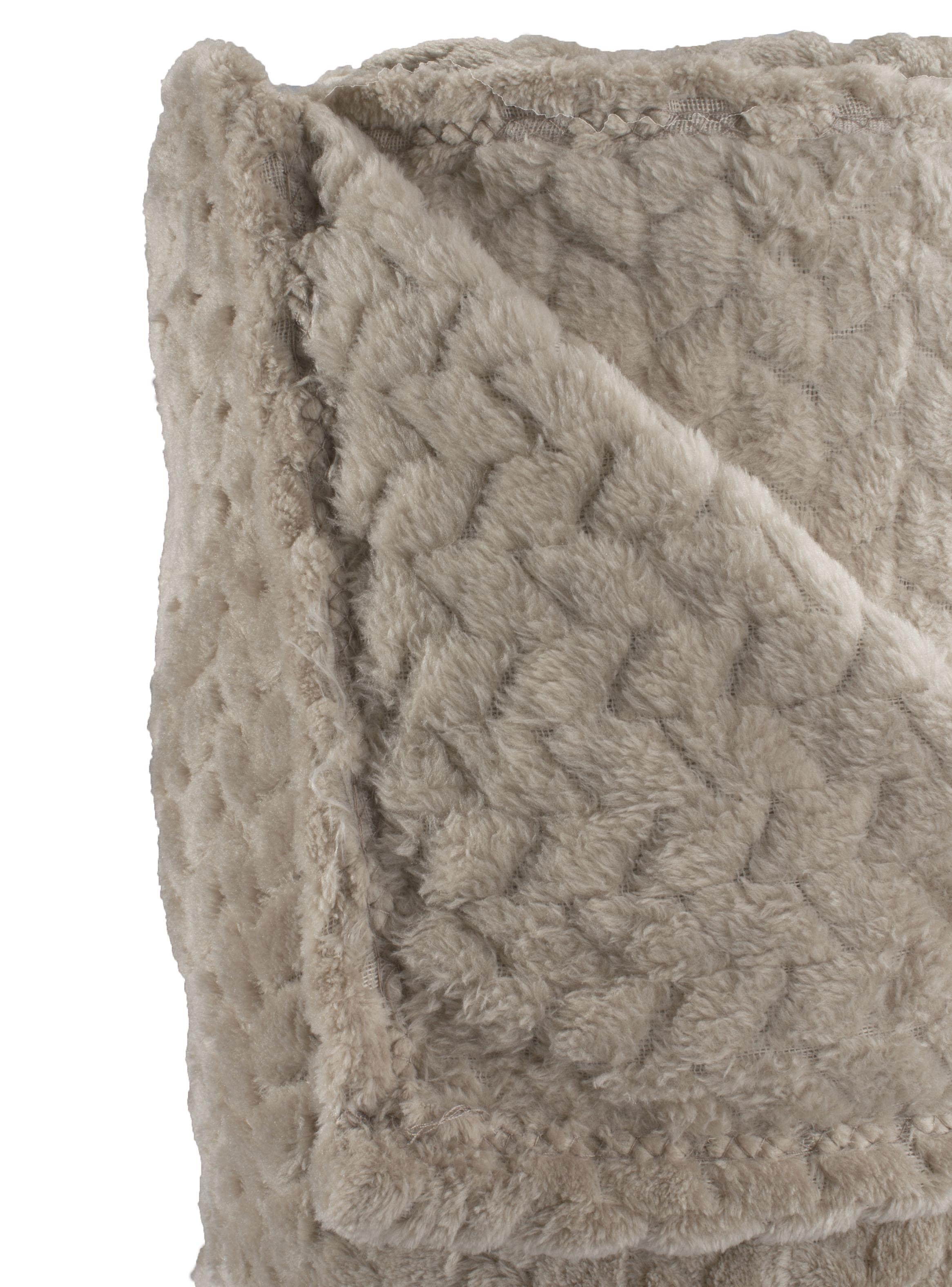 Frazada Jacquard Flannel Beige 1.5 Plazas-2