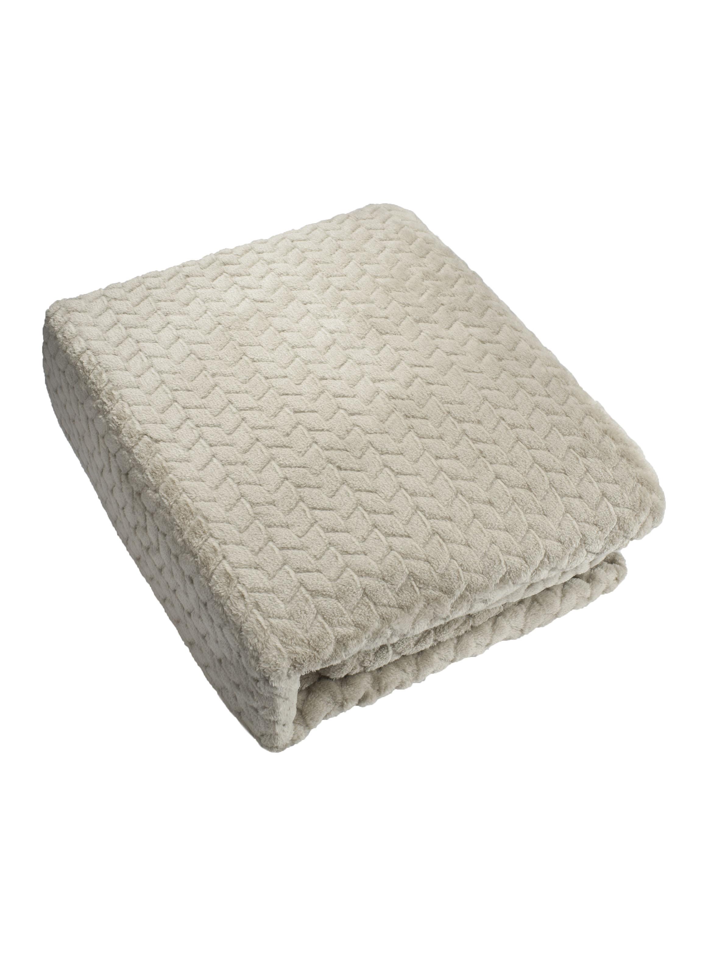 Frazada Jacquard Flannel Beige 1.5 Plazas-3