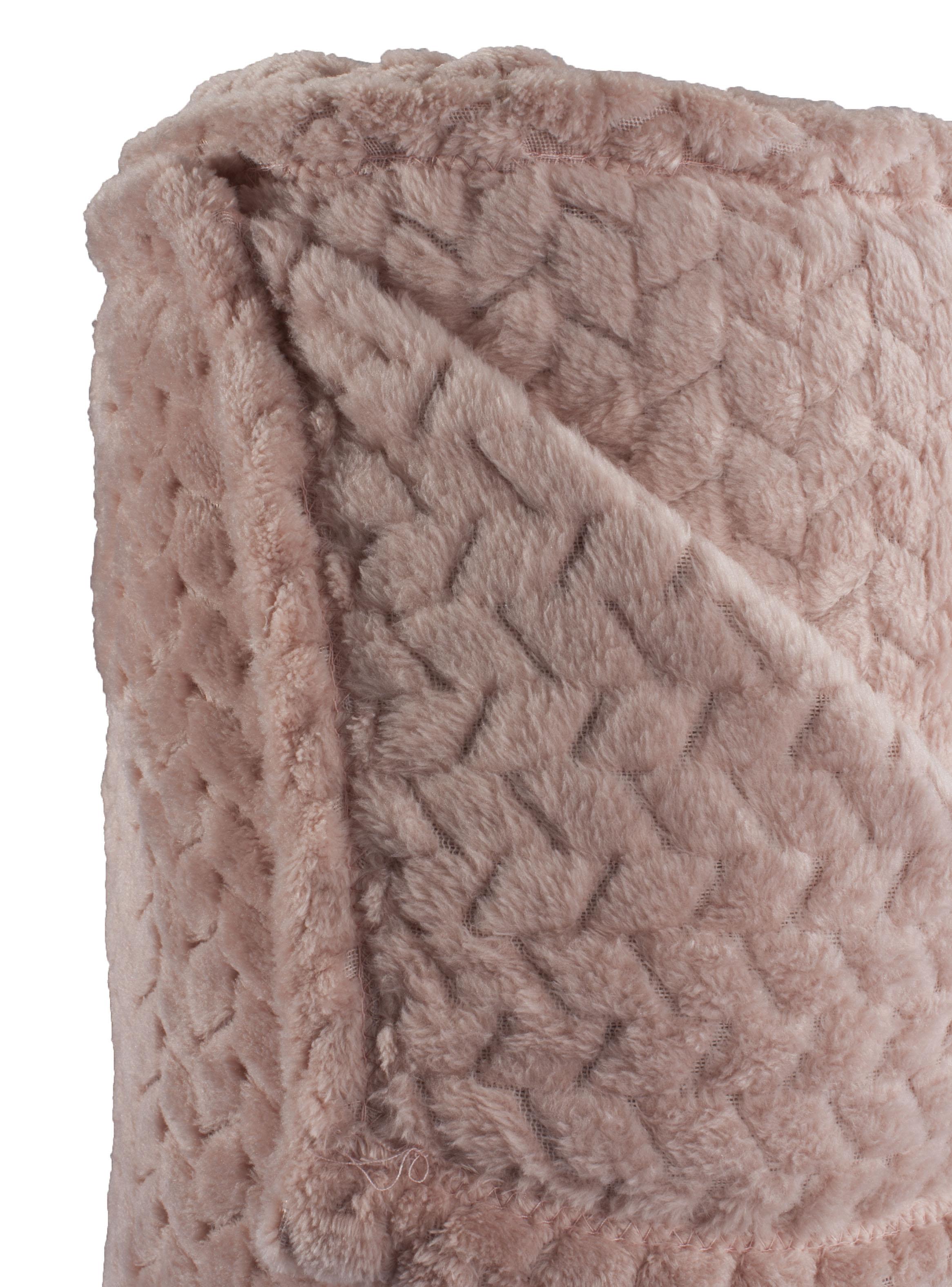 Frazada Jacquard Flannel Rosa 1.5 Plazas-2