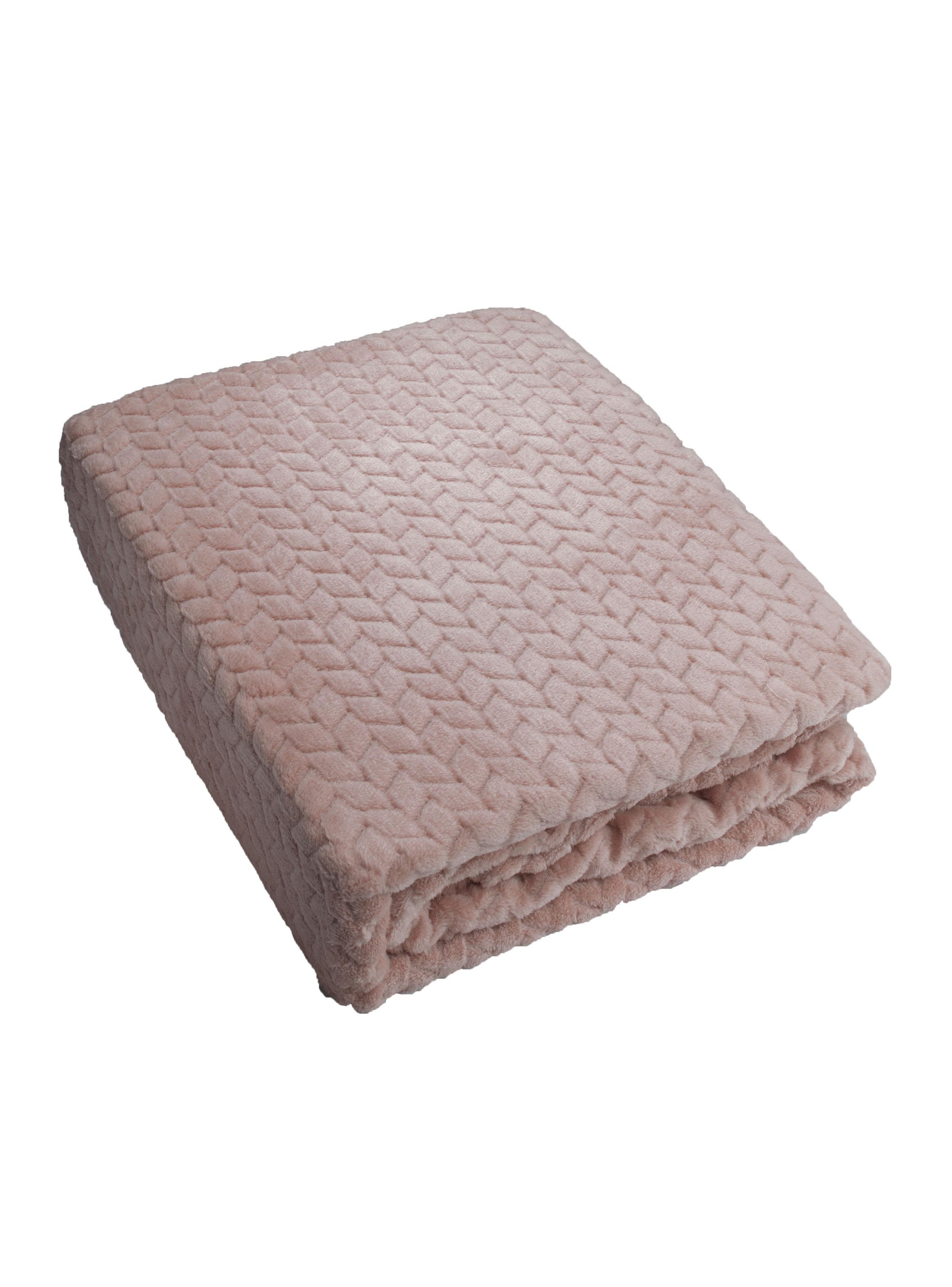 Frazada Jacquard Flannel Rosa 1.5 Plazas-3