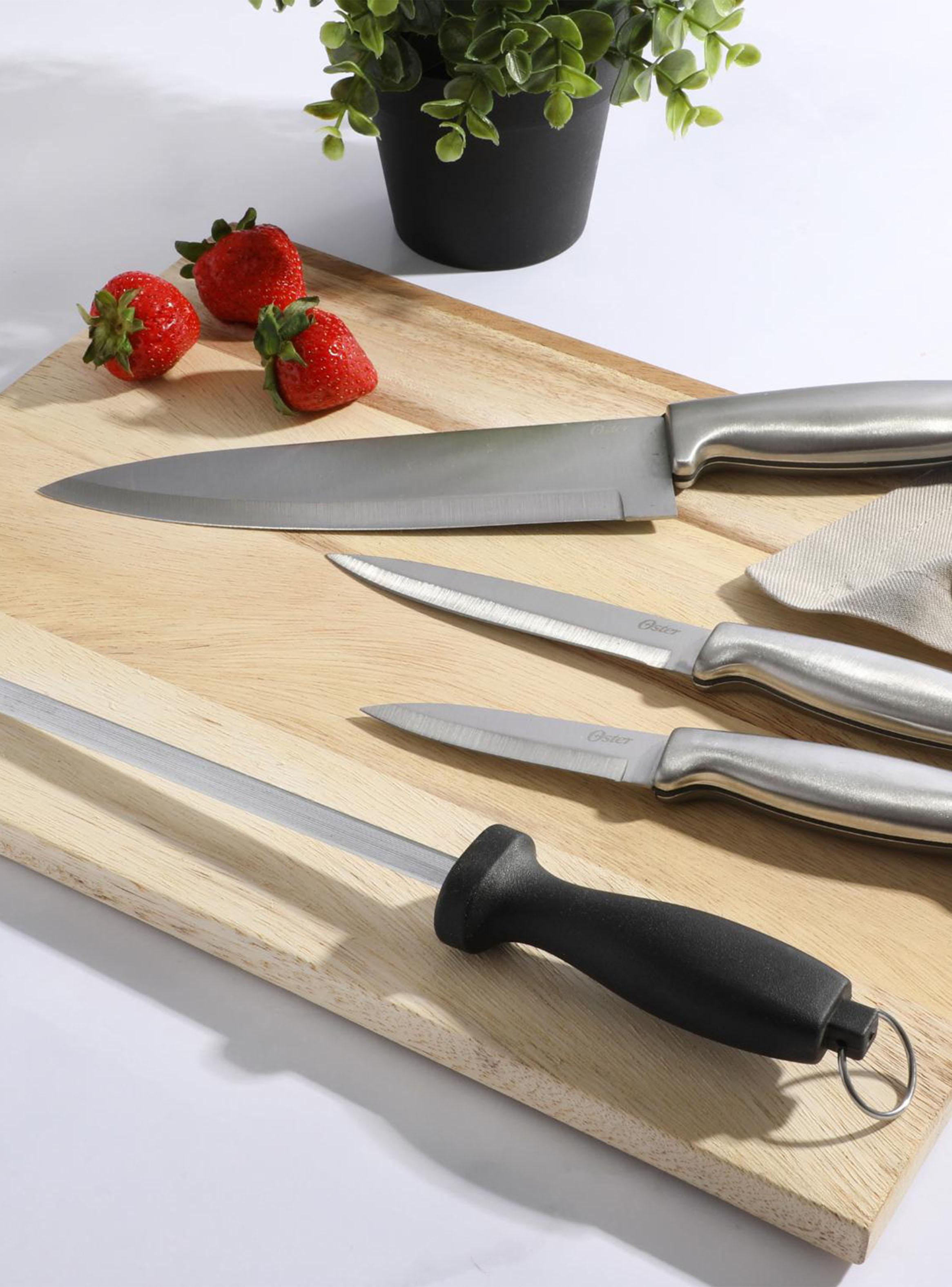 Set de Cuchillos Acero Inox y Afilador Badlwyn 4 Piezas-2