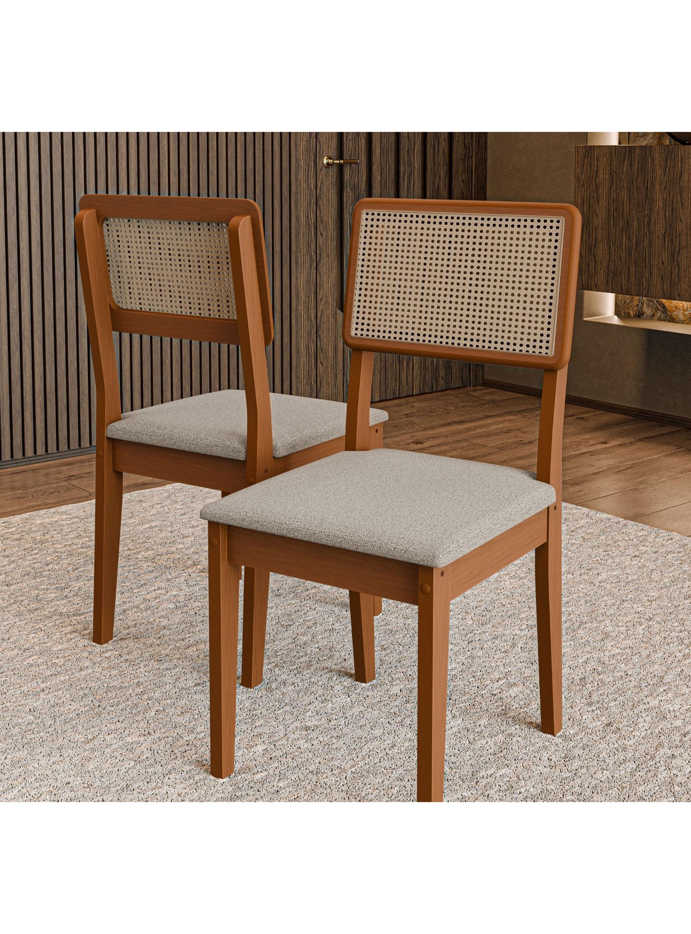 Juego de Comedor Dubai 6 Sillas + Mesa Rectangular Blanco Natural-3