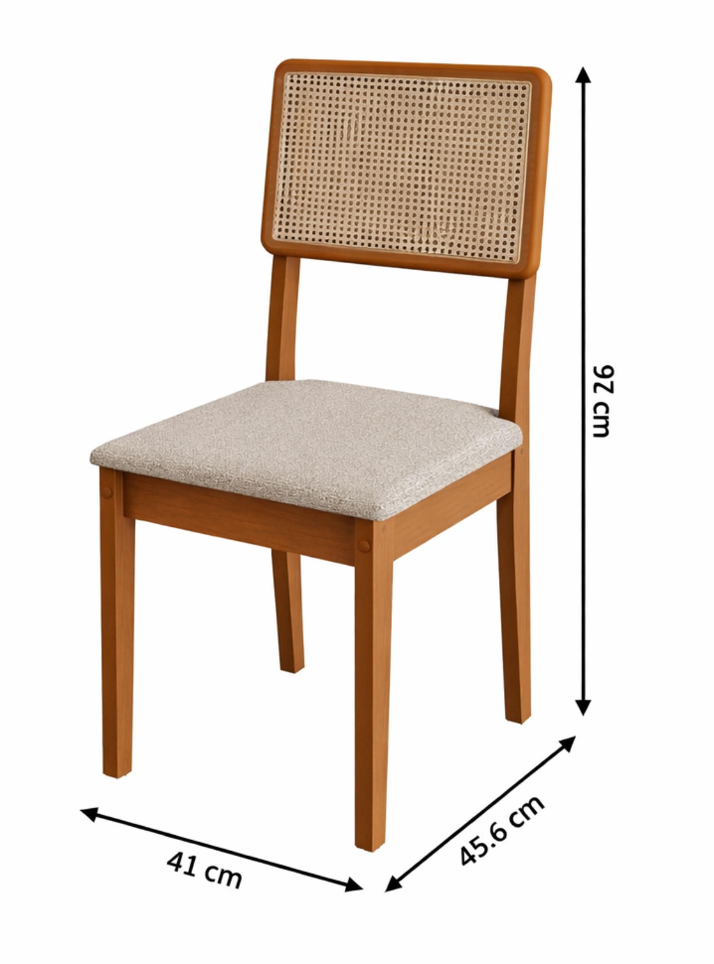 Juego de Comedor Trento 6 Sillas + Mesa Rectangular Blanco Natural-2