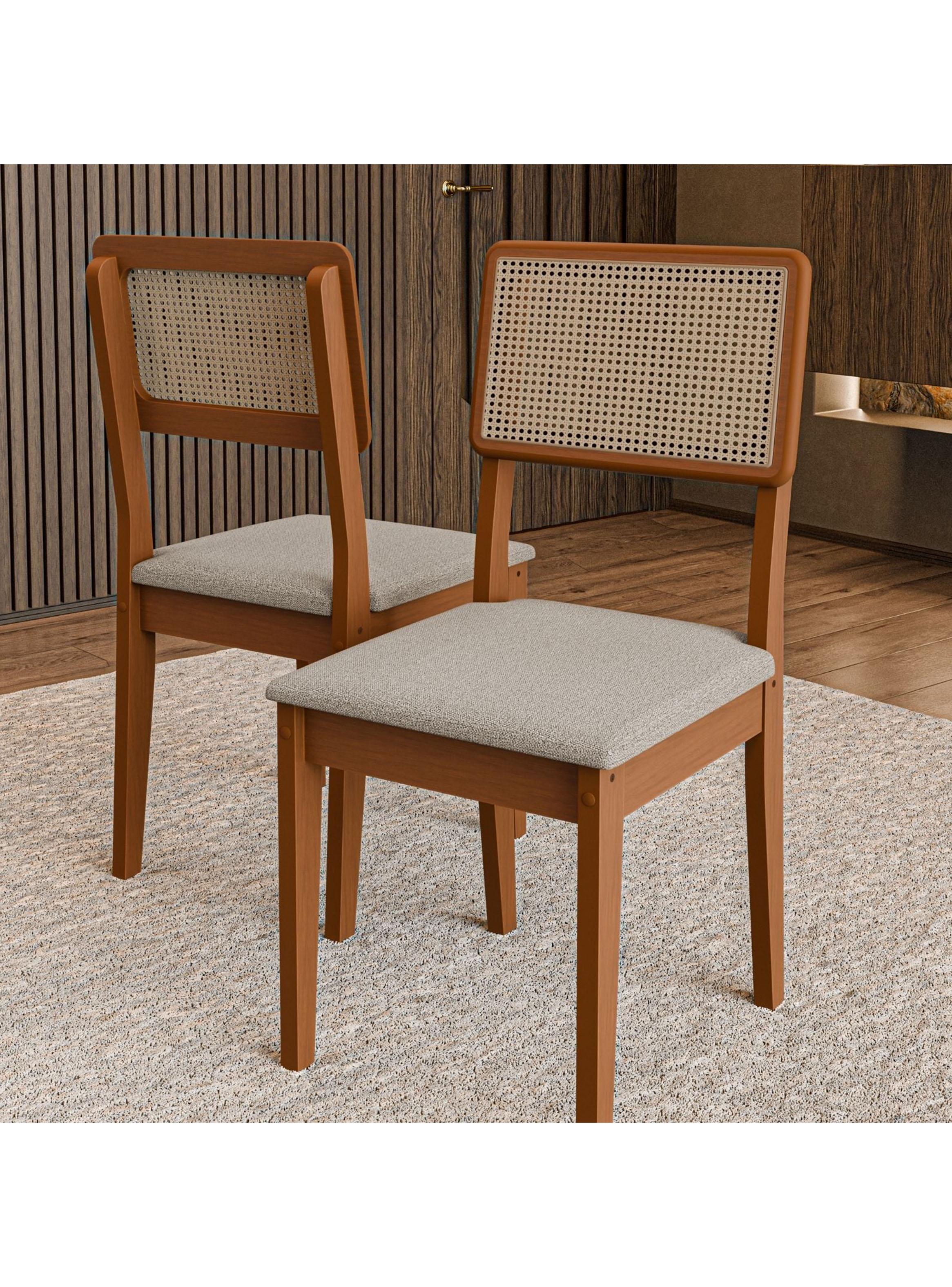 Juego de Comedor Trento 6 Sillas + Mesa Rectangular Blanco Natural-3