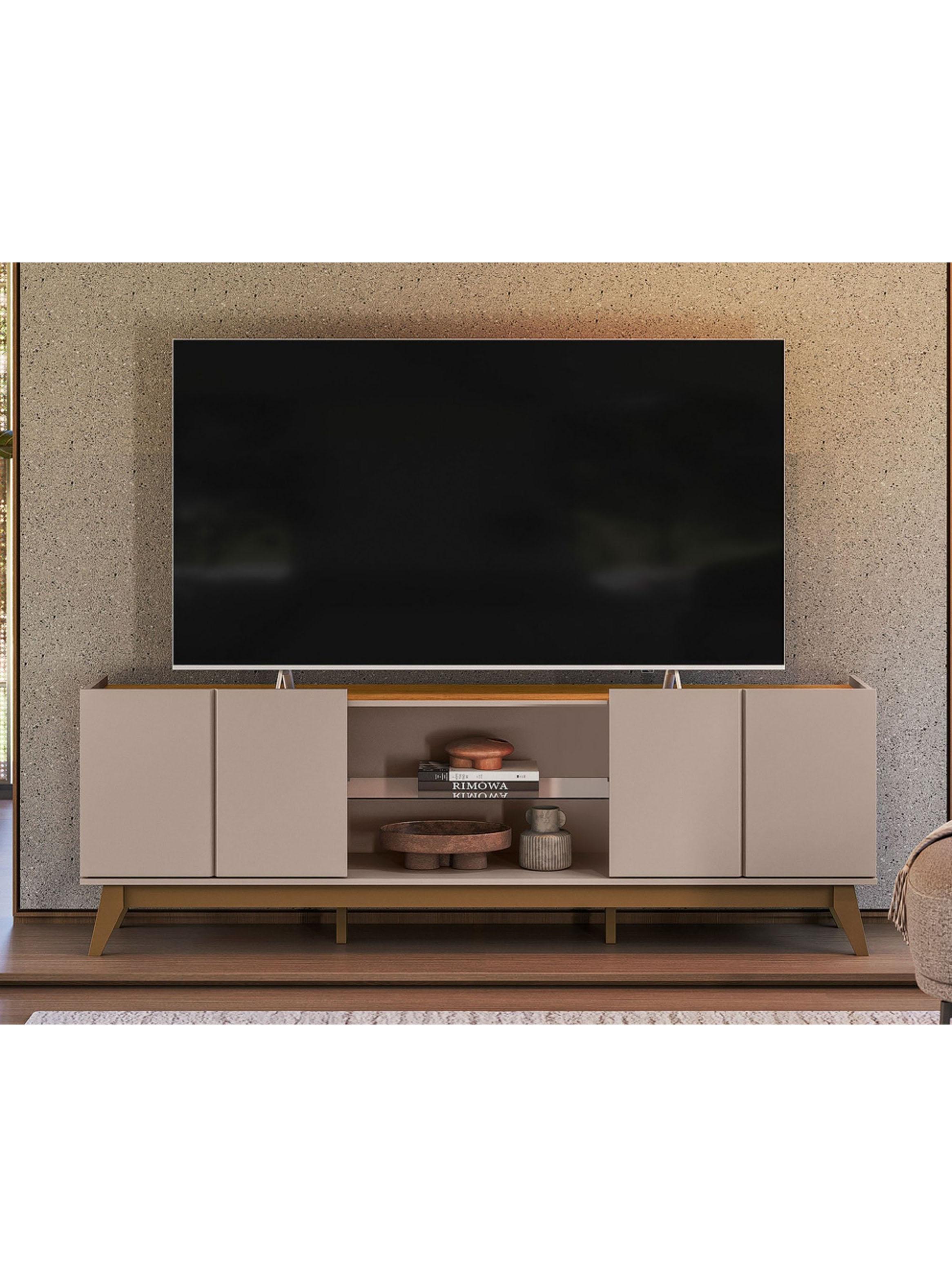 Rack TV  Guaruja Gris/Nogal para TV hasta 75''-3