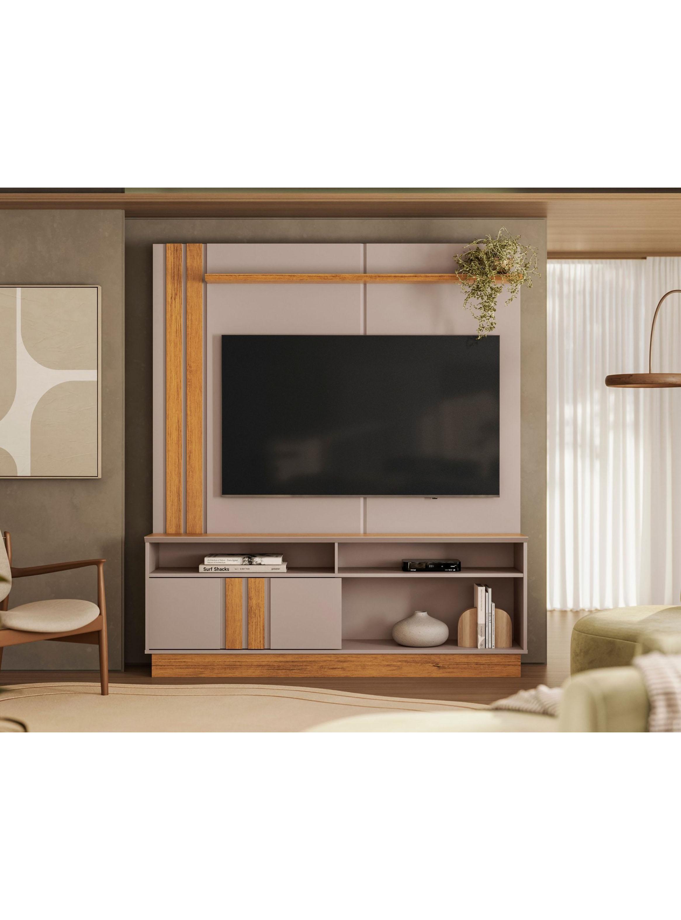 Estante TV 60'' Fortaleza Gris Nogal-4
