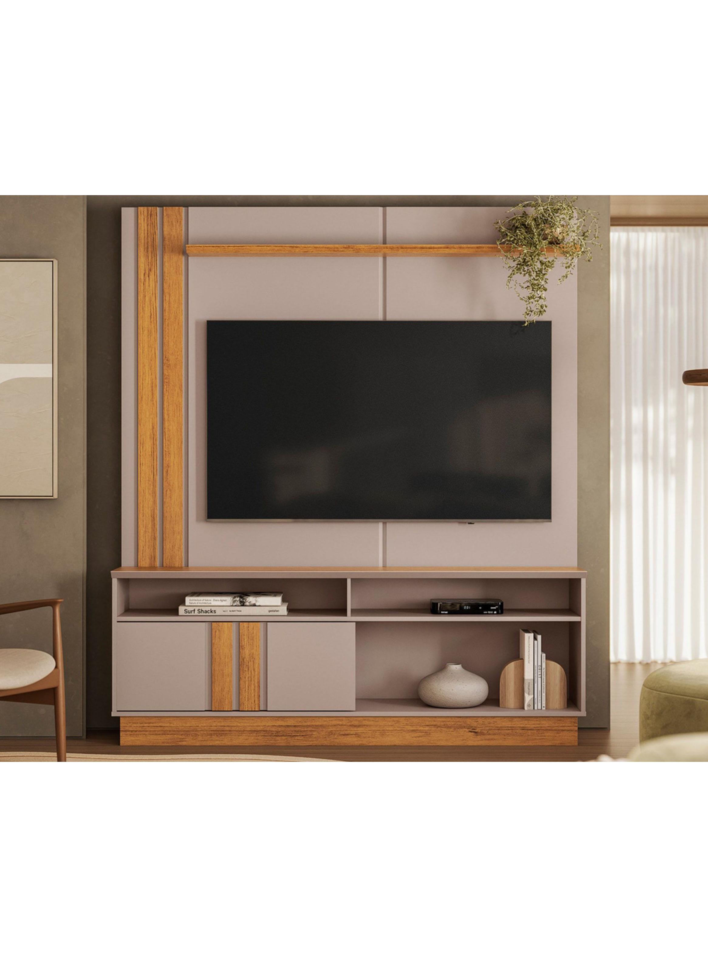 Estante TV 60'' Fortaleza Gris Nogal-2