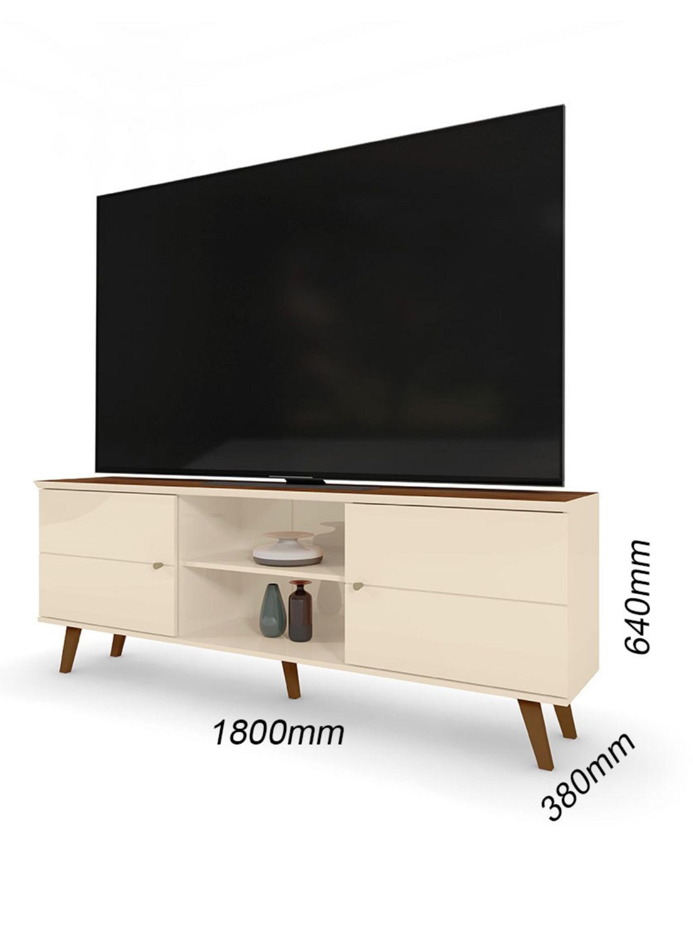 Rack TV  Aracaju Beige/Nogal para TV hasta 75''-2
