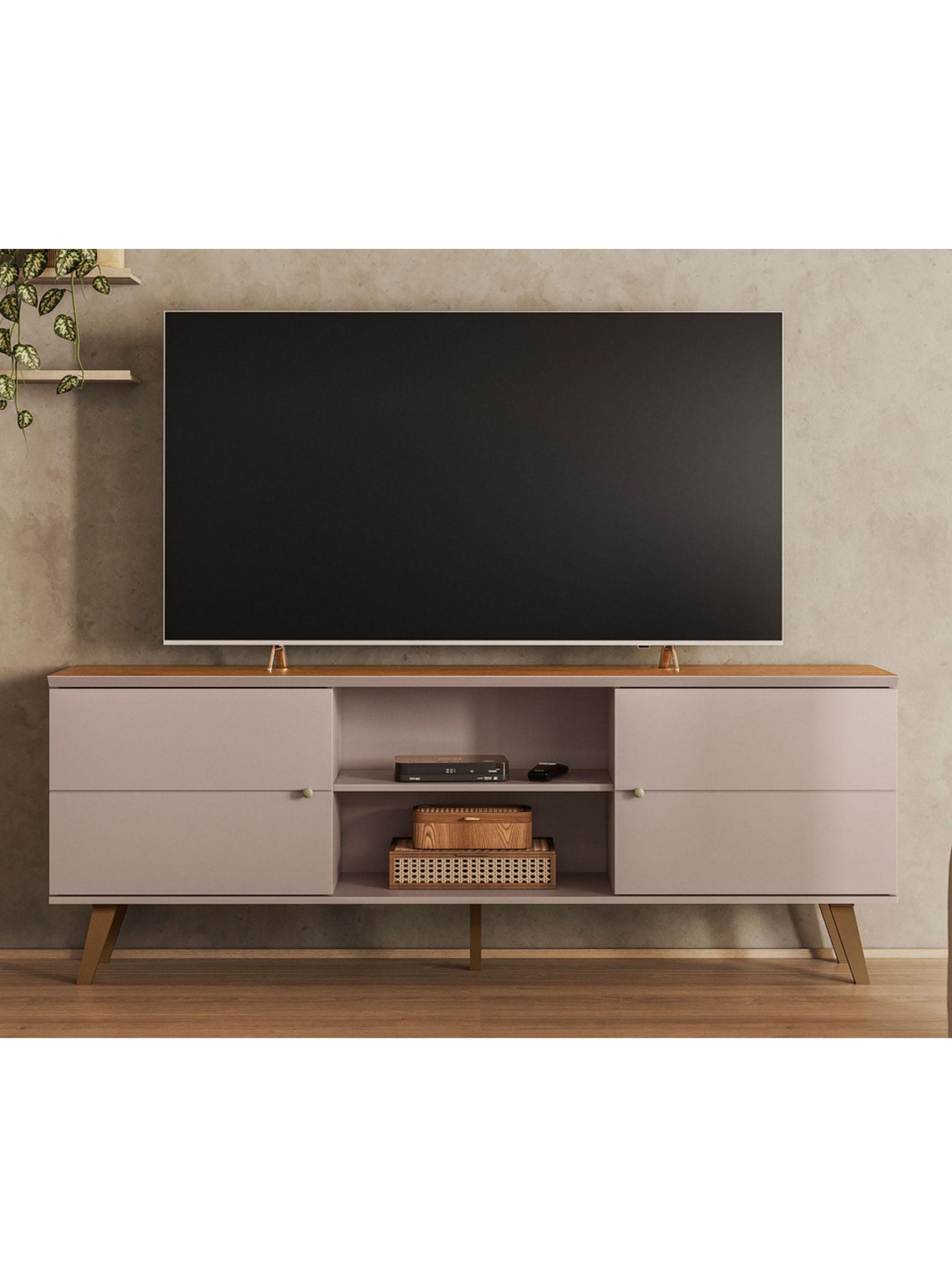 Rack TV  Aracaju Gris/Nogal para TV hasta 75''-4