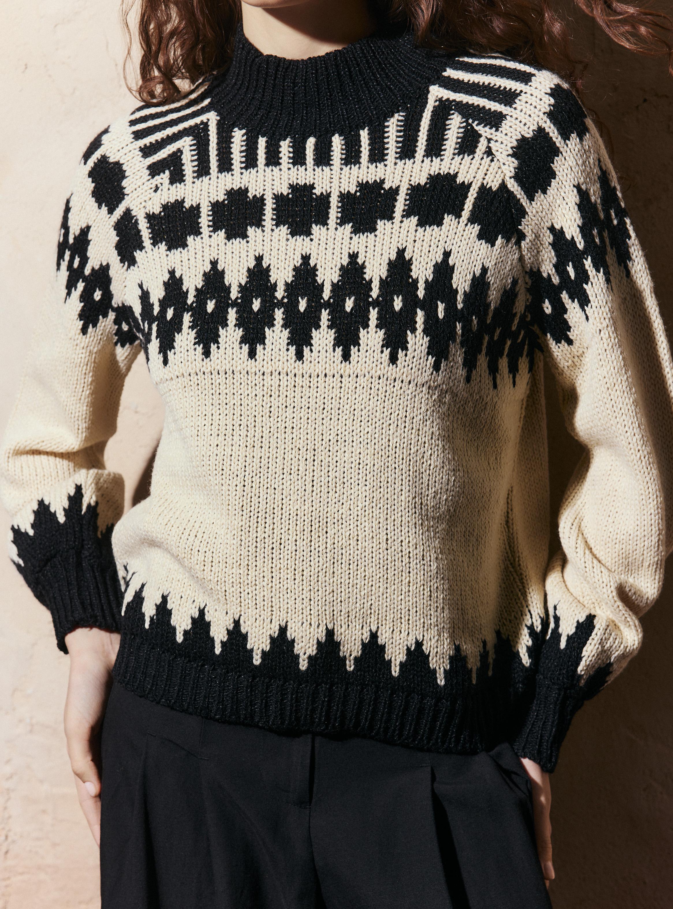 Sweater Punto de Estilo Nórdico en Crud-3