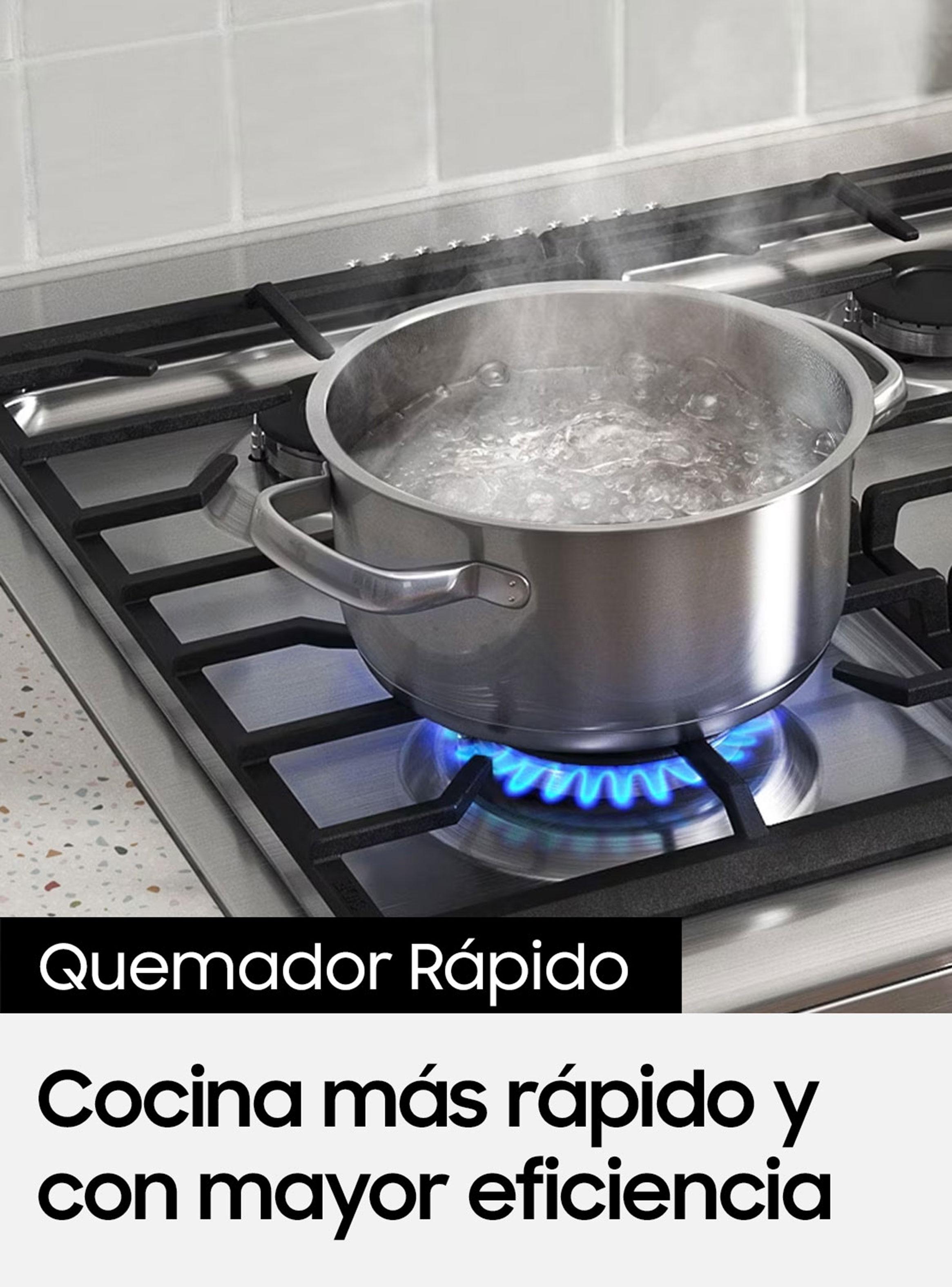 Cocina a Gas 4 Quemadores Negro + Campana Telescópica 60 cm-2