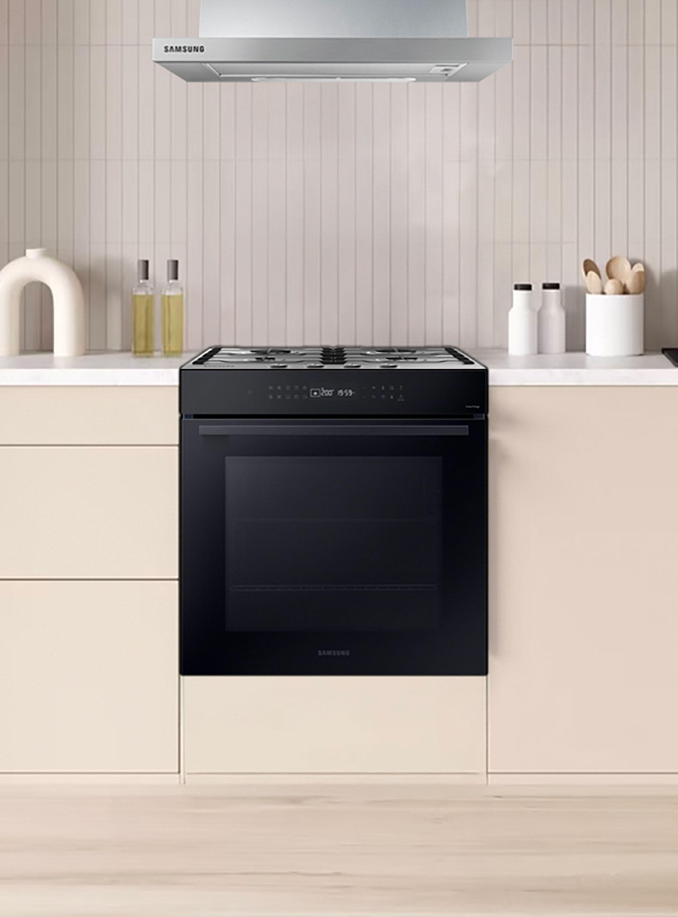 Kit Empotrable Campana 60 cm + Encimera a Gas 4 Quemadores + Horno Eléctrico 76 Litros con Wi-Fi-2