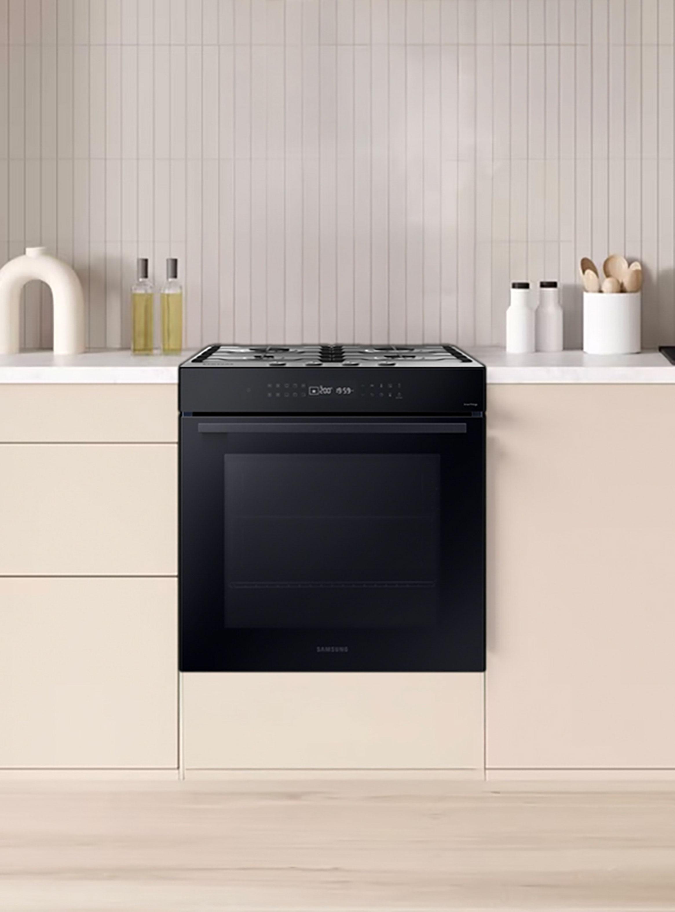 Kit Empotrable Encimera a Gas 4 Quemadores Gris + Horno Eléctrico 76 Litros Negro con Wi-Fi-2