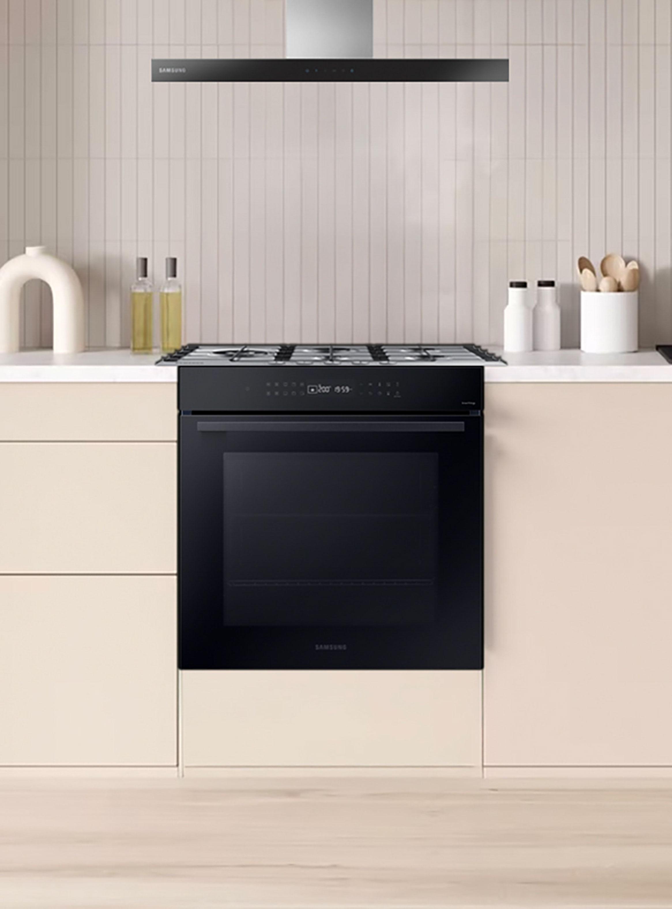 Kit Empotrable Campana 90 cm + Encimera a Gas 5 Quemadores + Horno Eléctrico 76 Litros con Wi-Fi-2