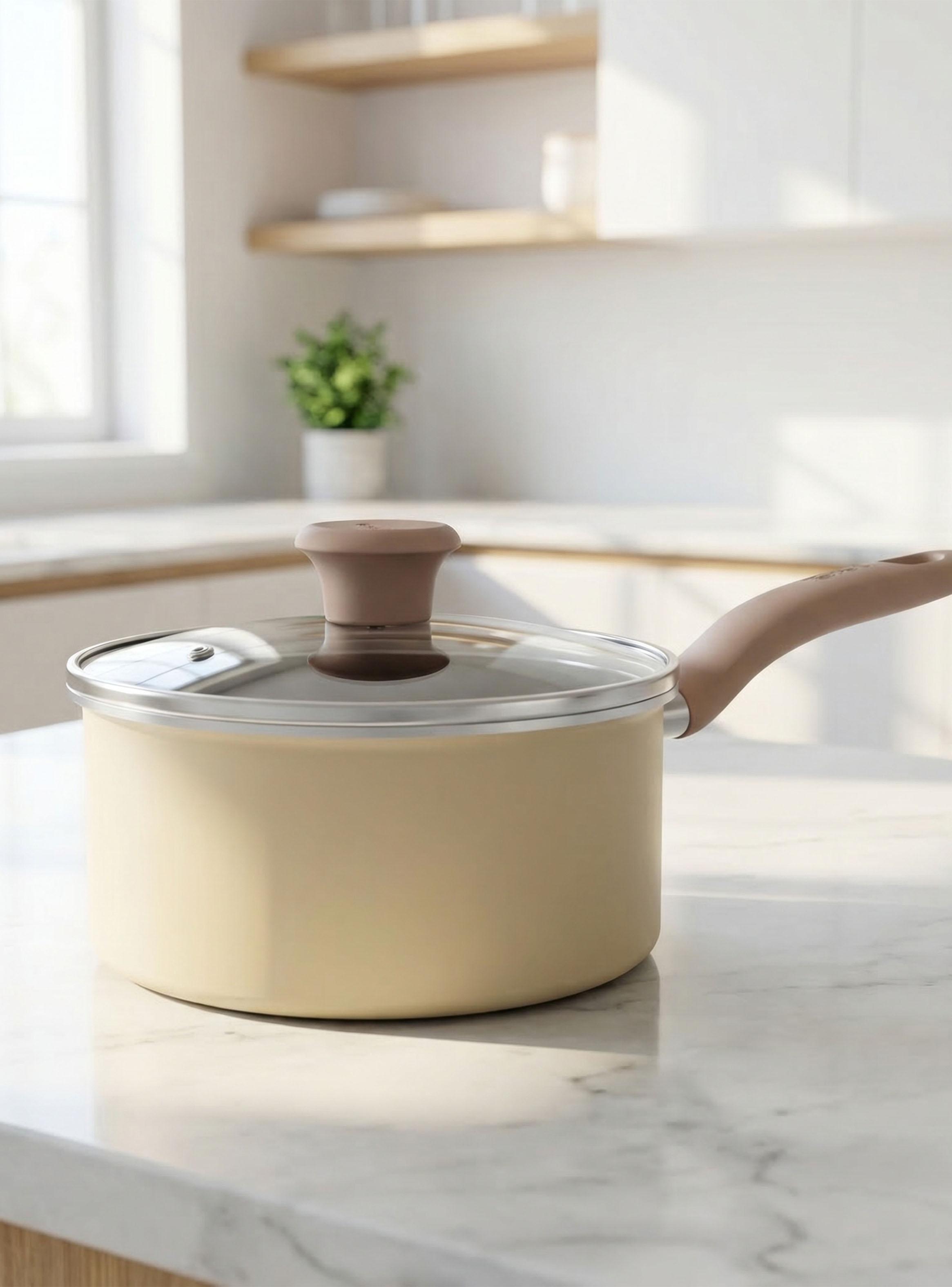 Cacerola con Tapa Daisy Vanilla 18 cm-2