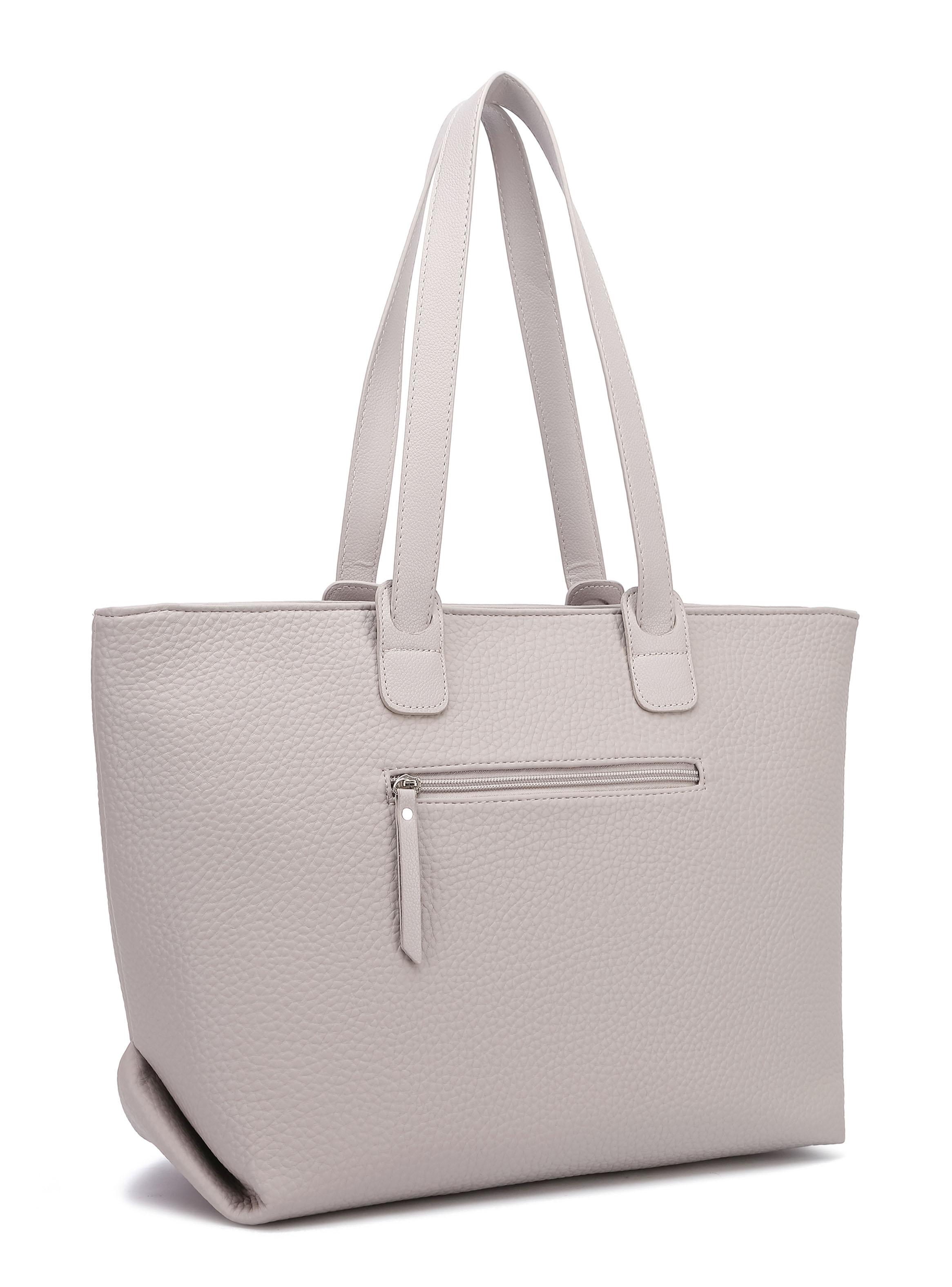 Cartera de Hombro Tipo Tote Berna Gris Perla-2