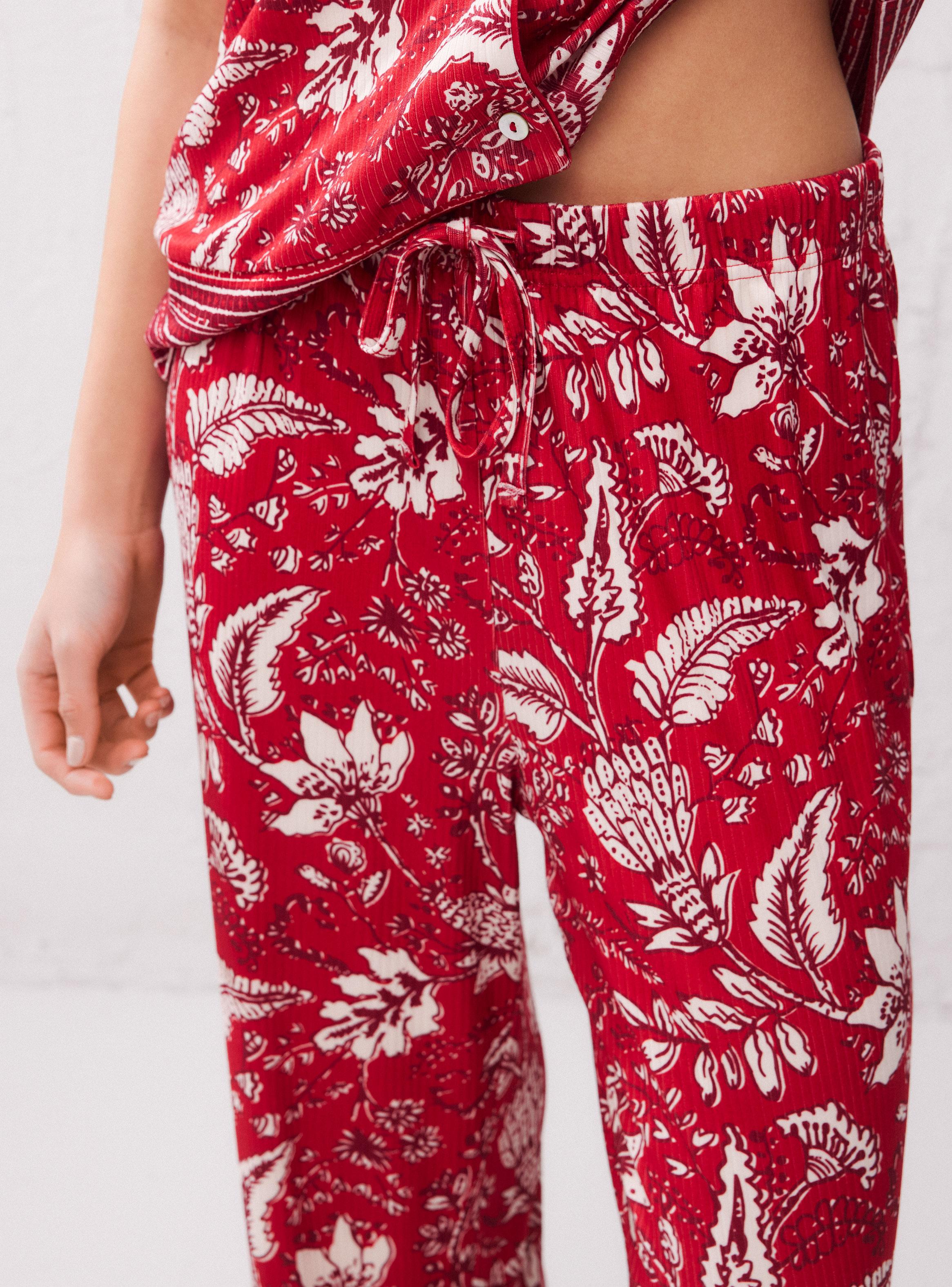 Pijama Camisero de Rib Elasticado Full Estampado-3
