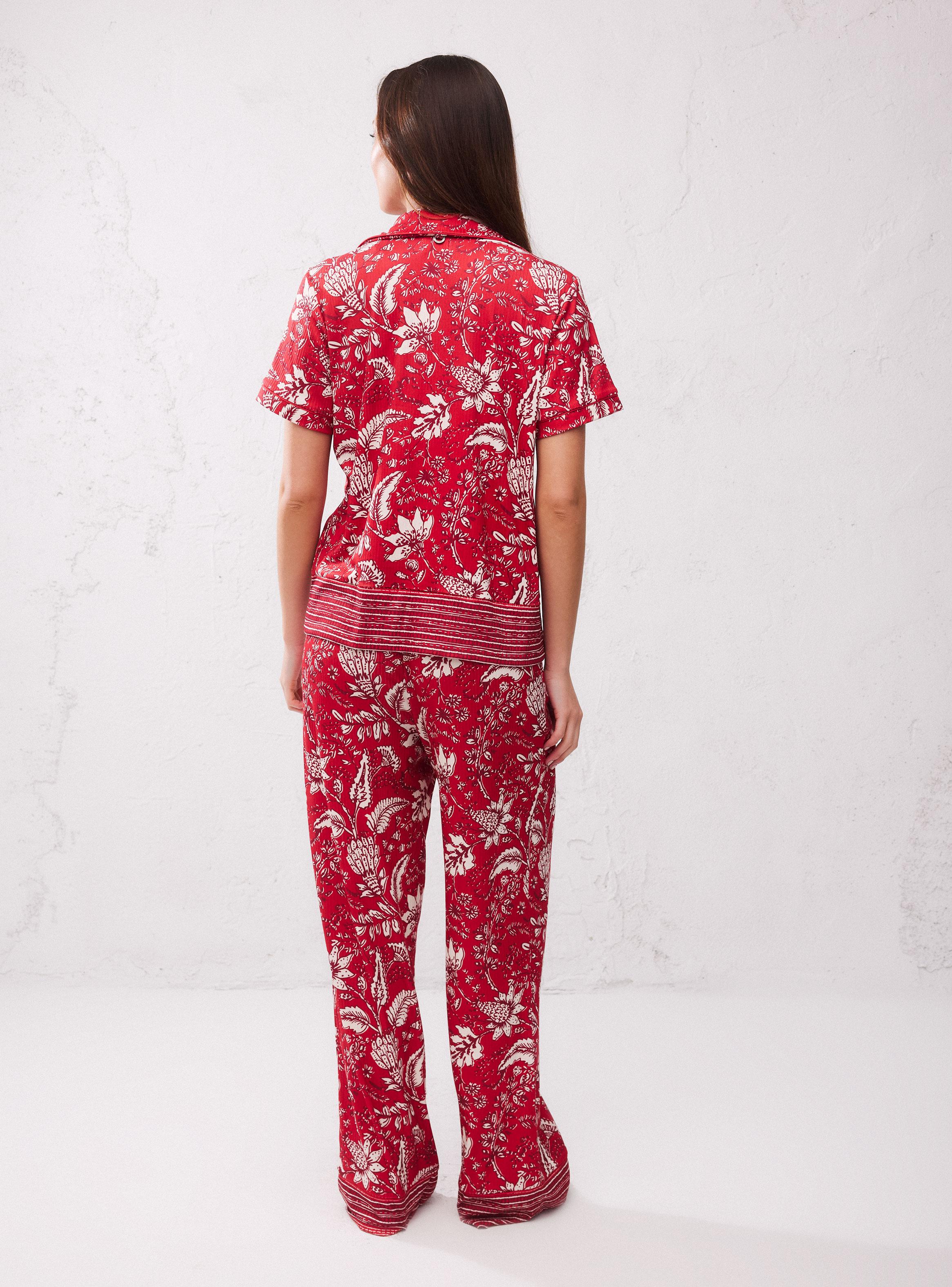 Pijama Camisero de Rib Elasticado Full Estampado-5