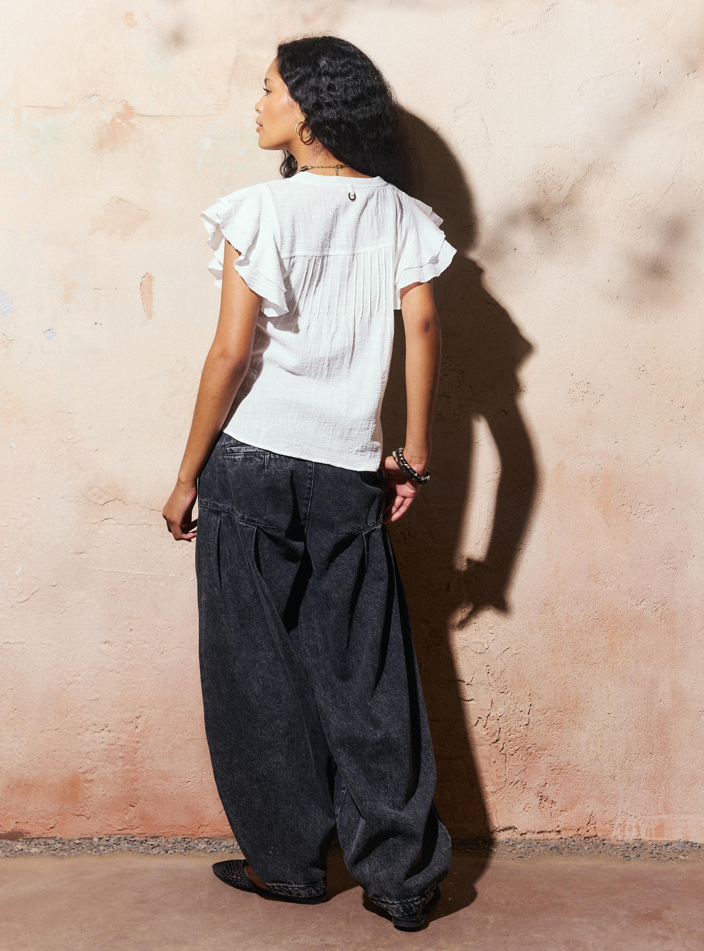 Blusa Tela Look Rústica Algodón-5