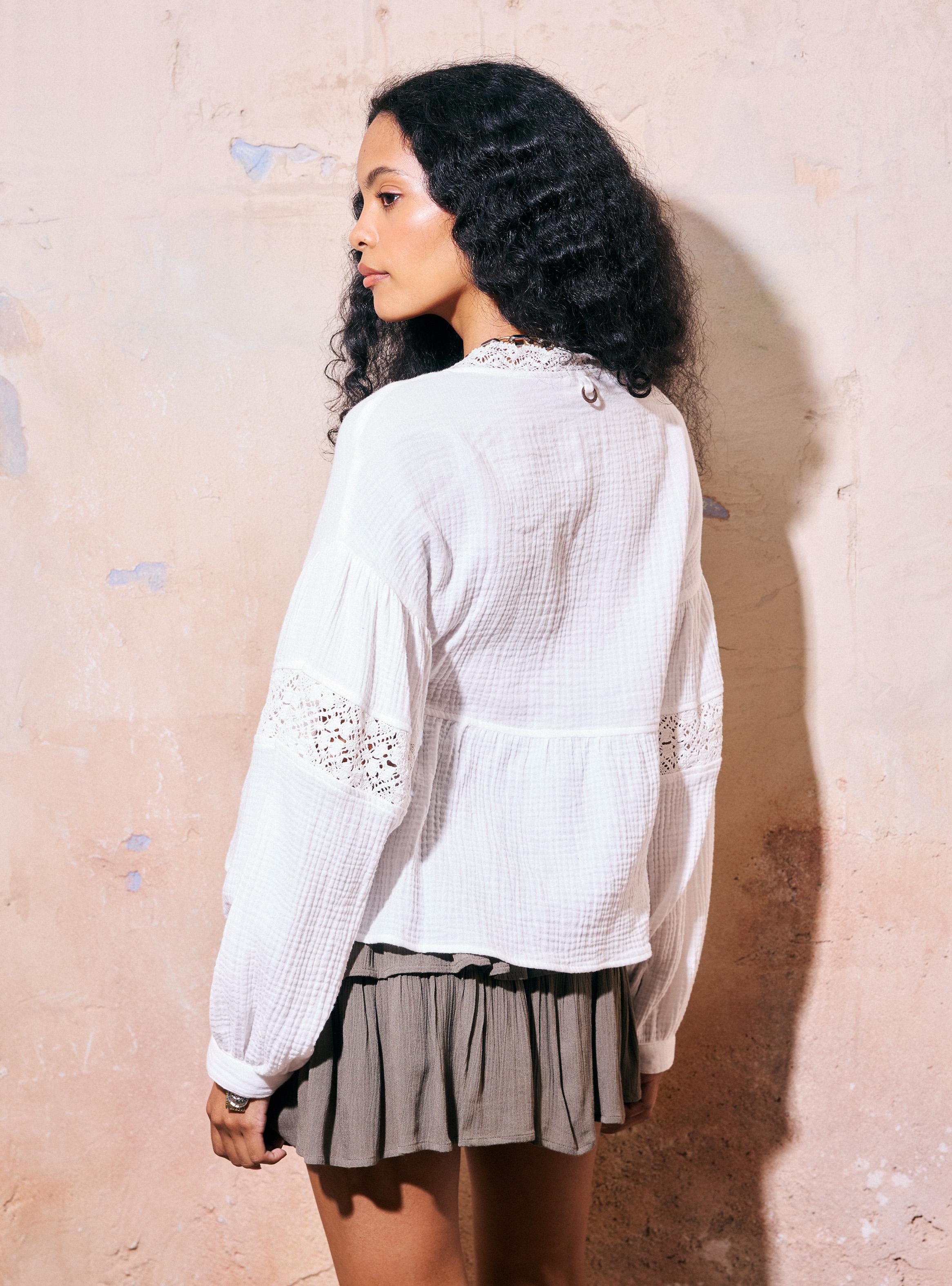 Blusa Aplicación Macramé Textura Rústica-1