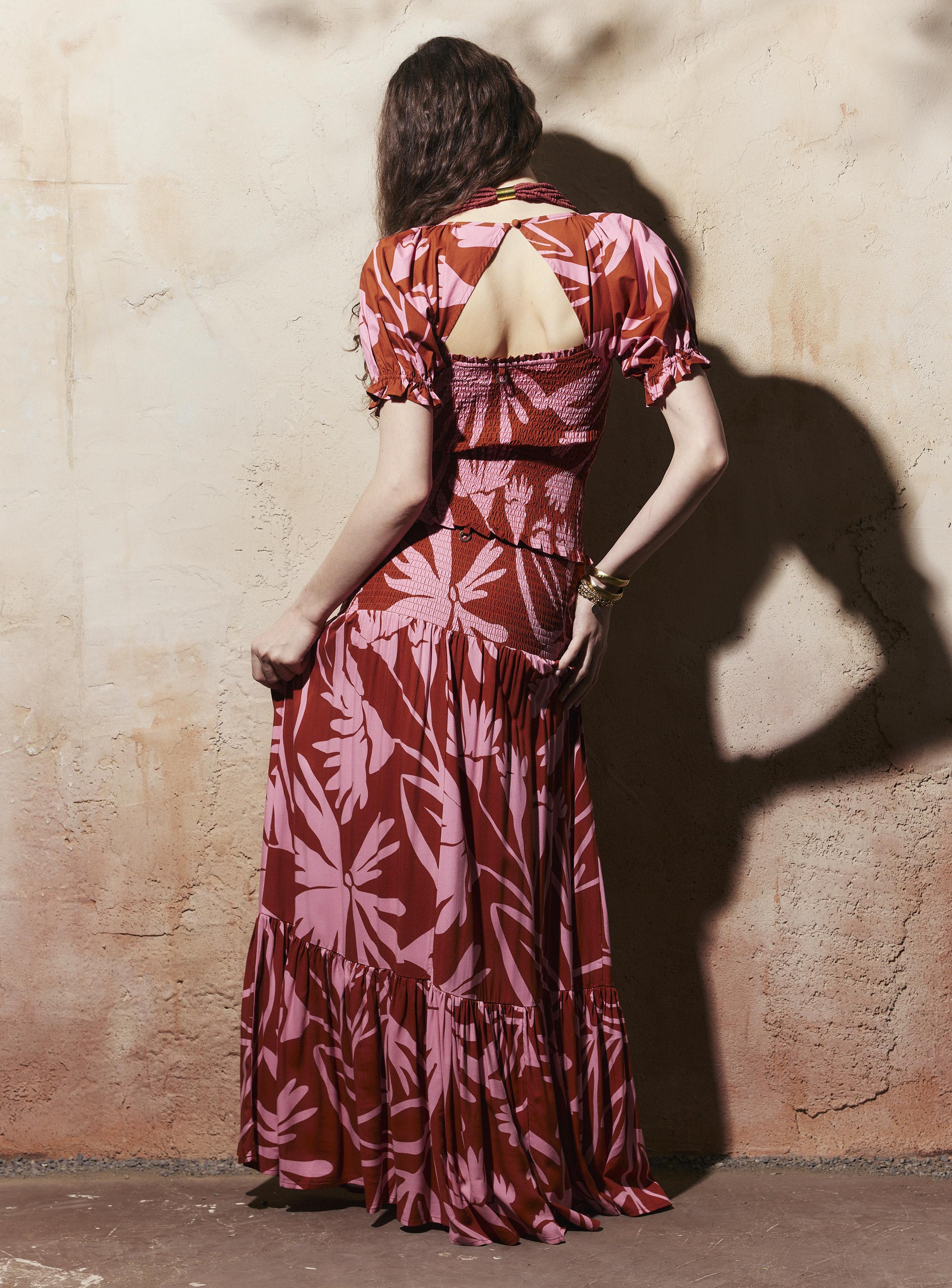 Falda Estampado Panal de Abeja-5