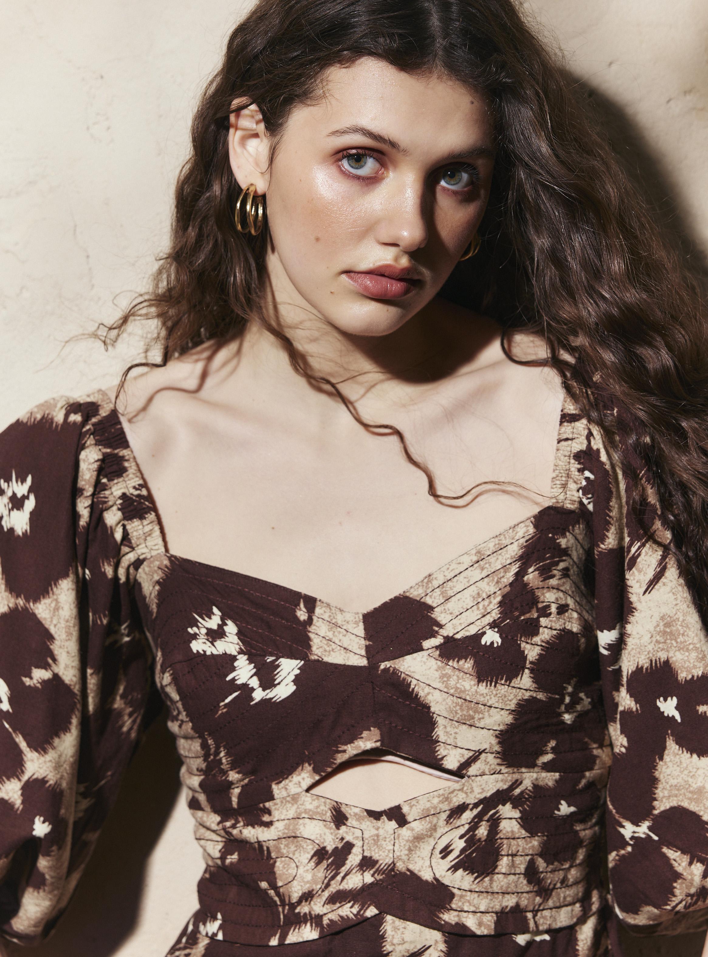 Vestido Estampado Panal de Abeja-2