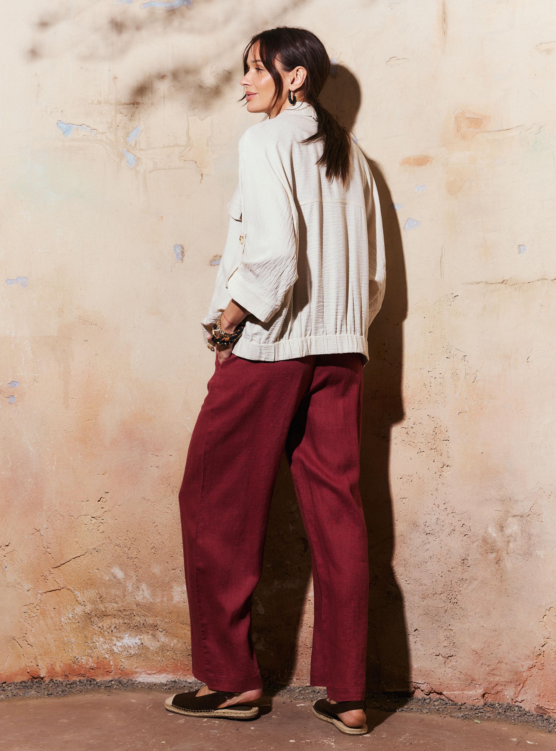 Pantalón Color Lino-5