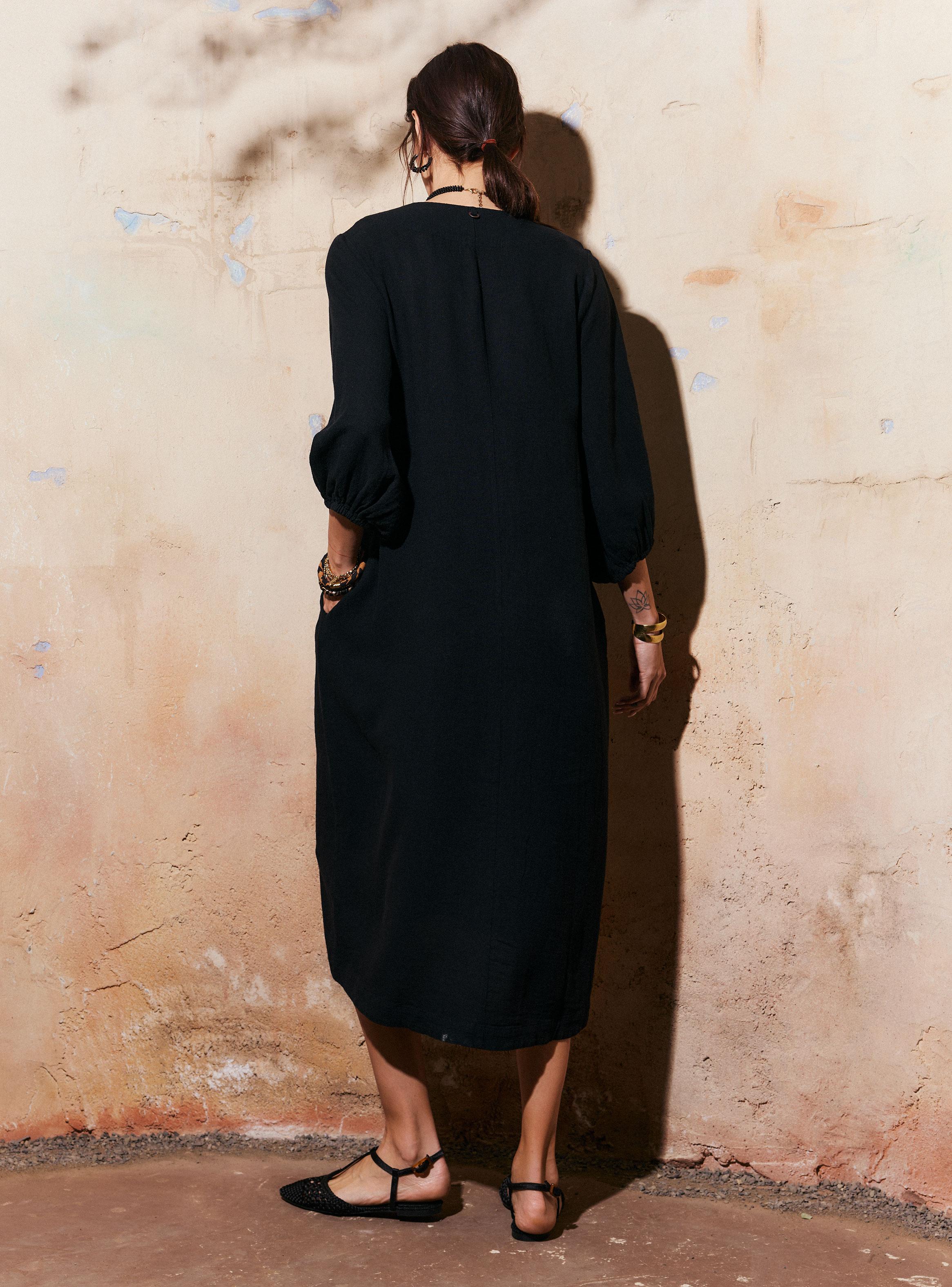 Vestido Color con Lino-5