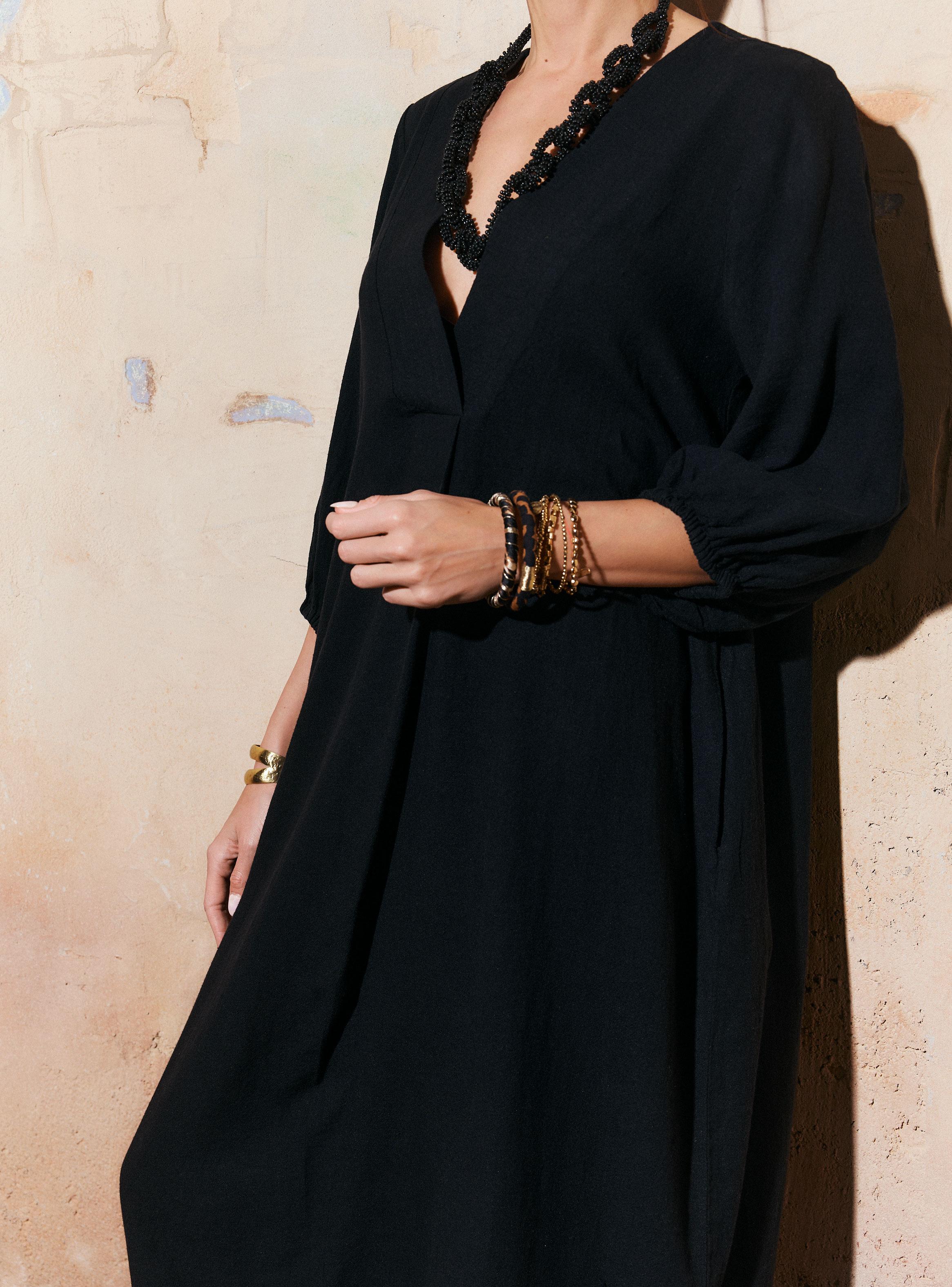 Vestido Color con Lino-3