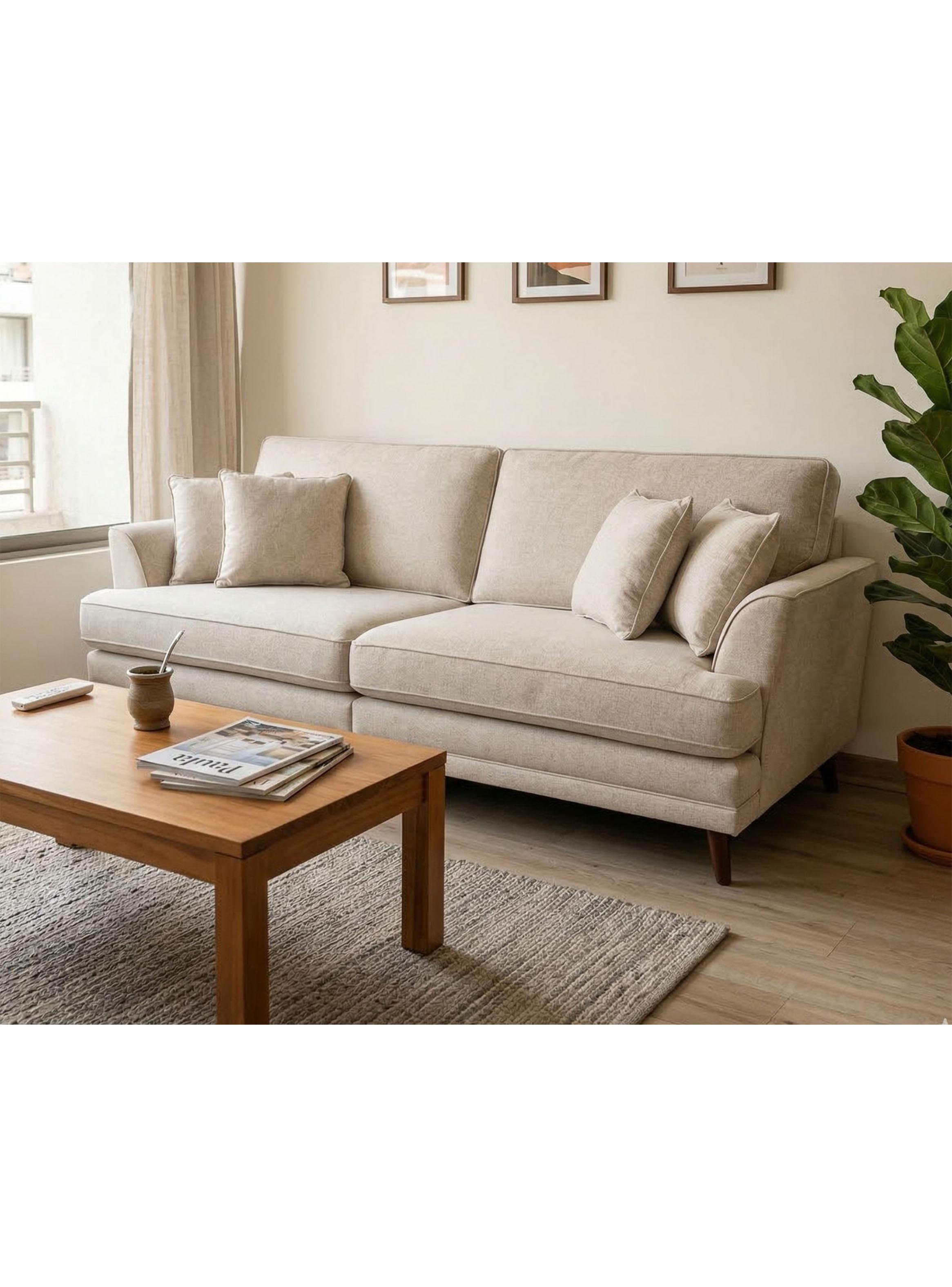 Sofá 3 Cuerpos Tailandia Lino Beige-2