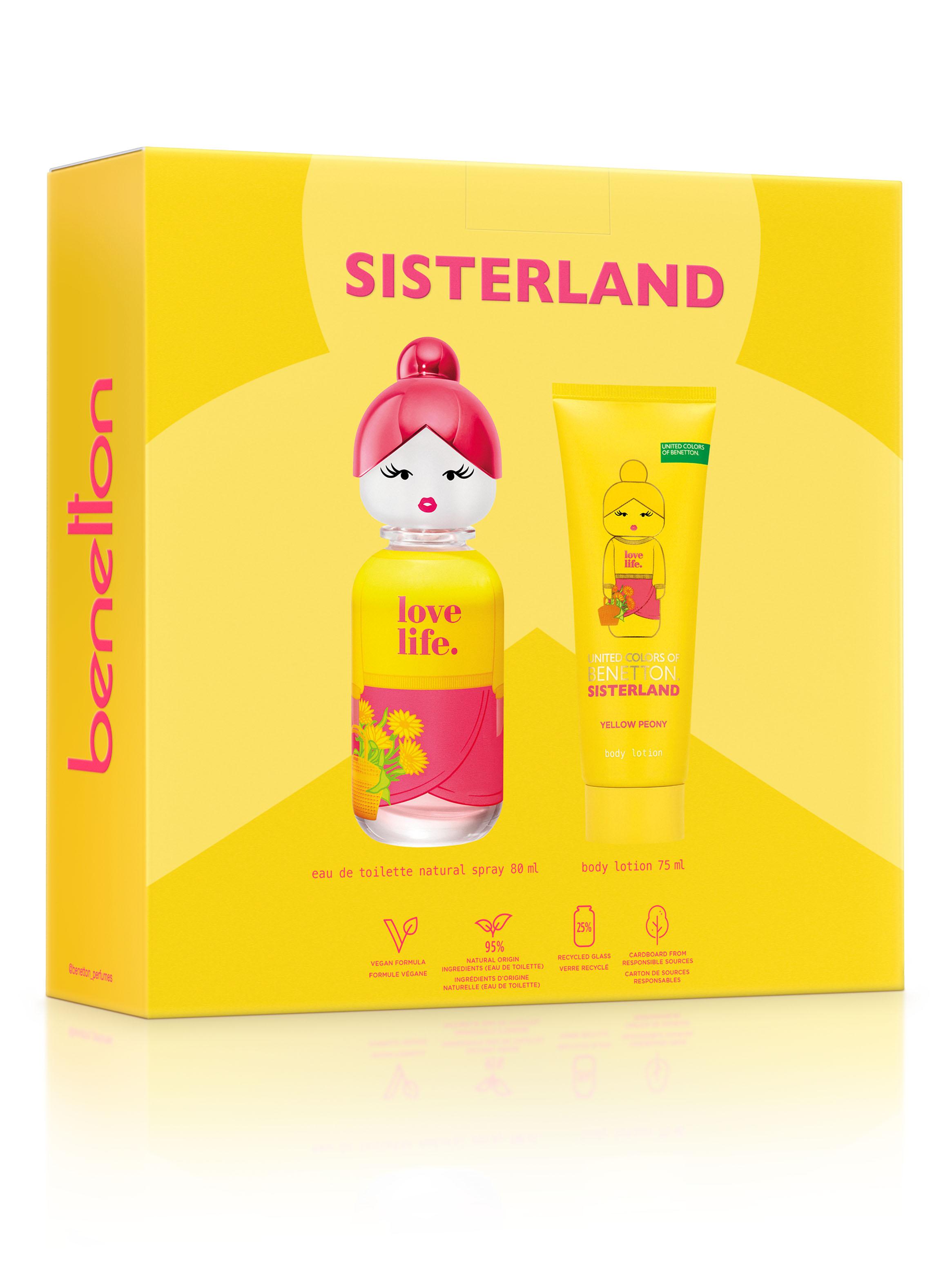 Set Perfume United Colors Sisterland Yellow Peony EDT Mujer 80 ml + Loción Corporal 75 ml-2