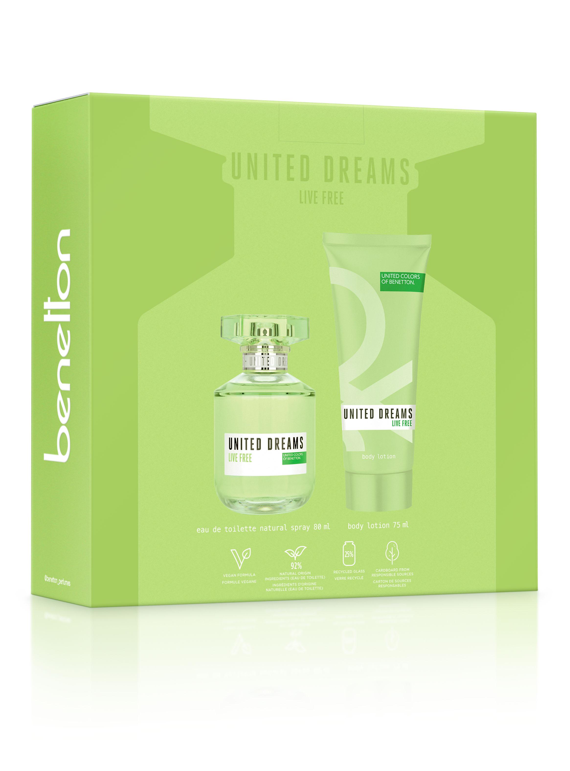 Set Perfume United Dreams Live Free EDT Mujer 80 ml + Loción Corporal For Her 75 ml-2