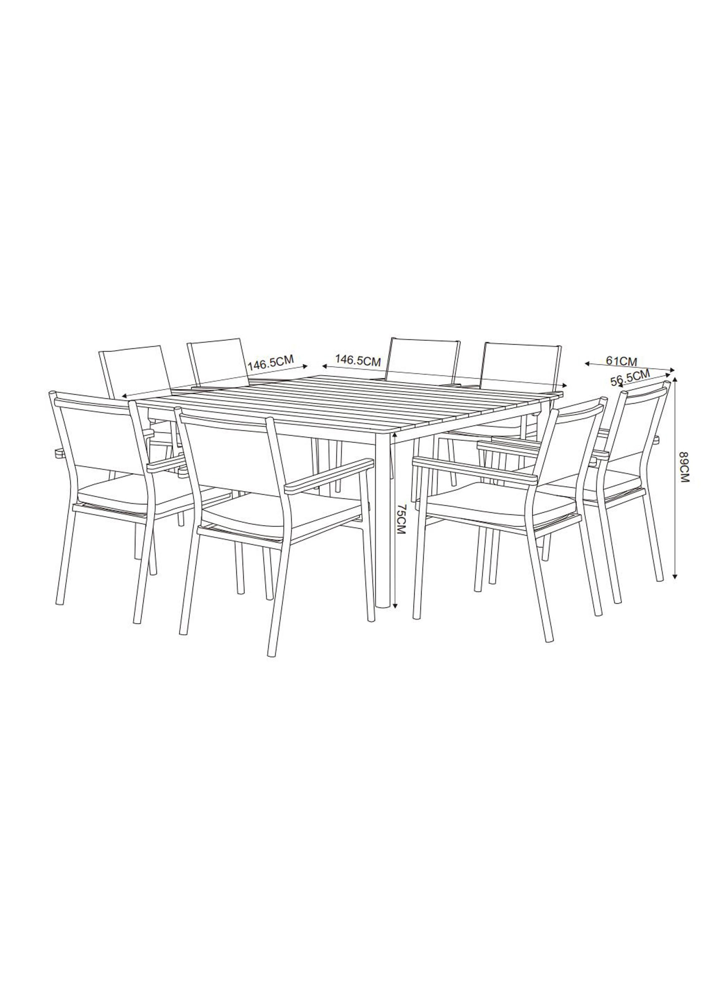 Juego de Comedor Cuadrado 8 Sillas-5