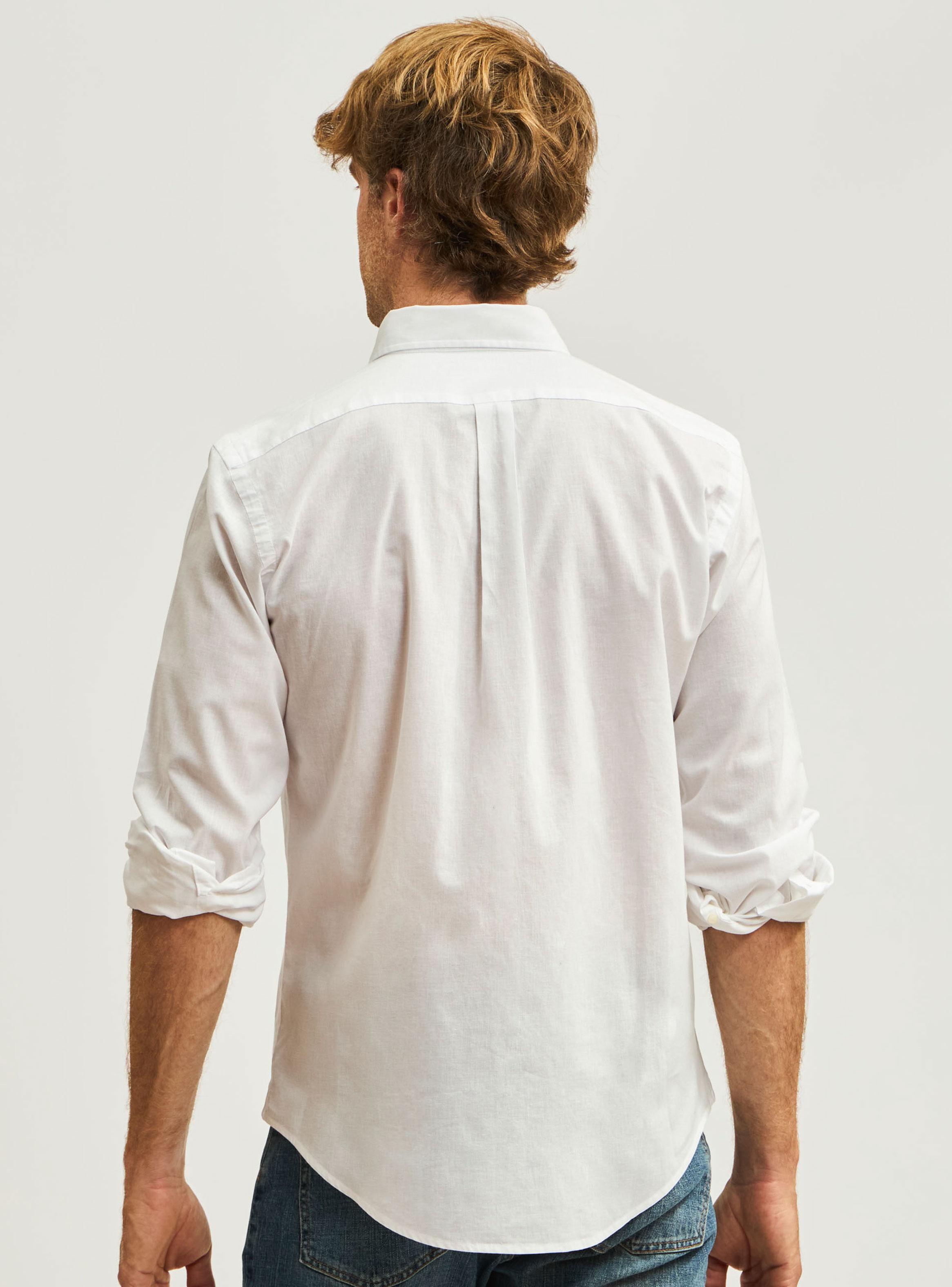 Camisa Button Down Lino Blanco-1