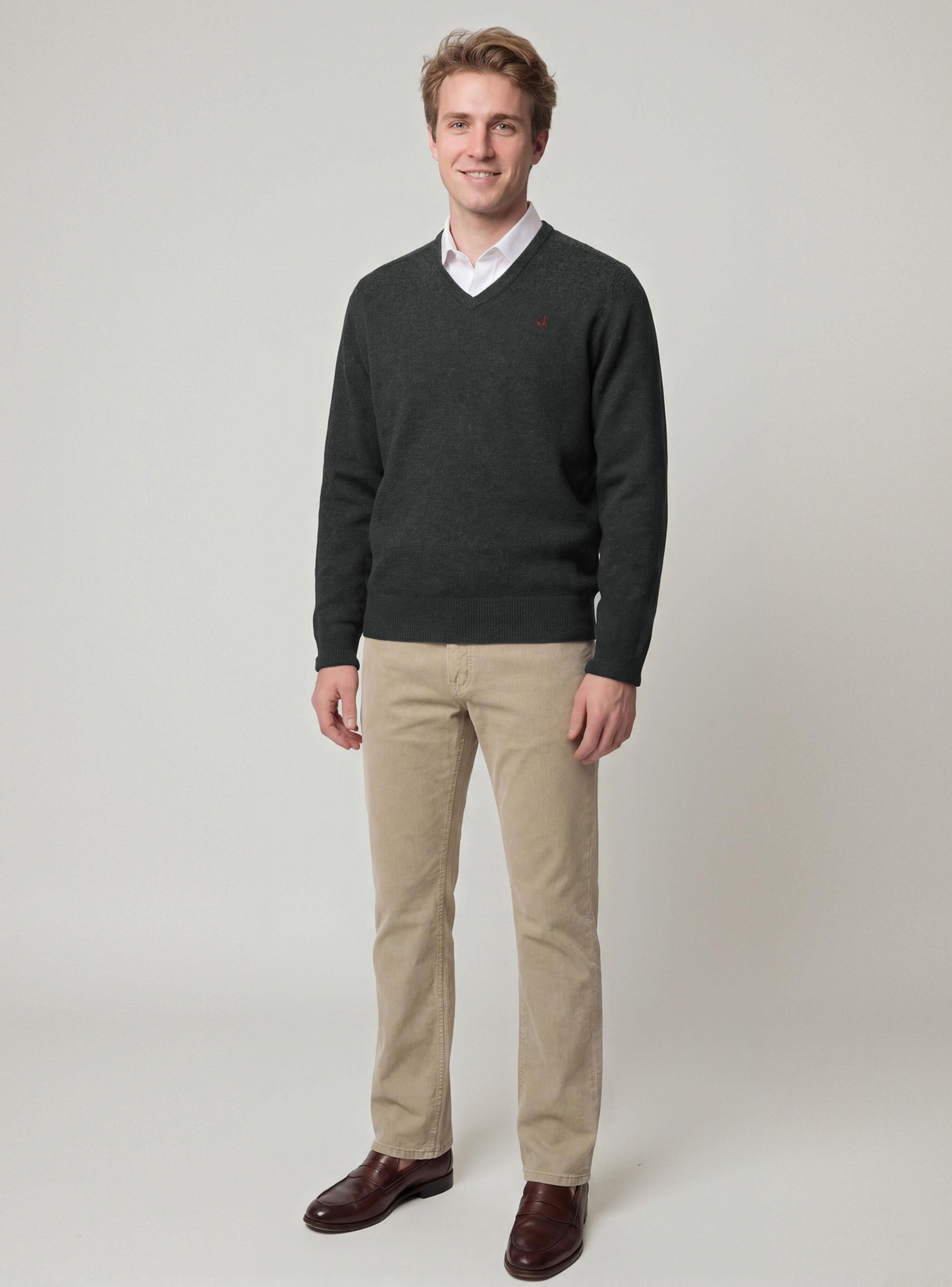 Sweater Cuello V Lana Italiana-3