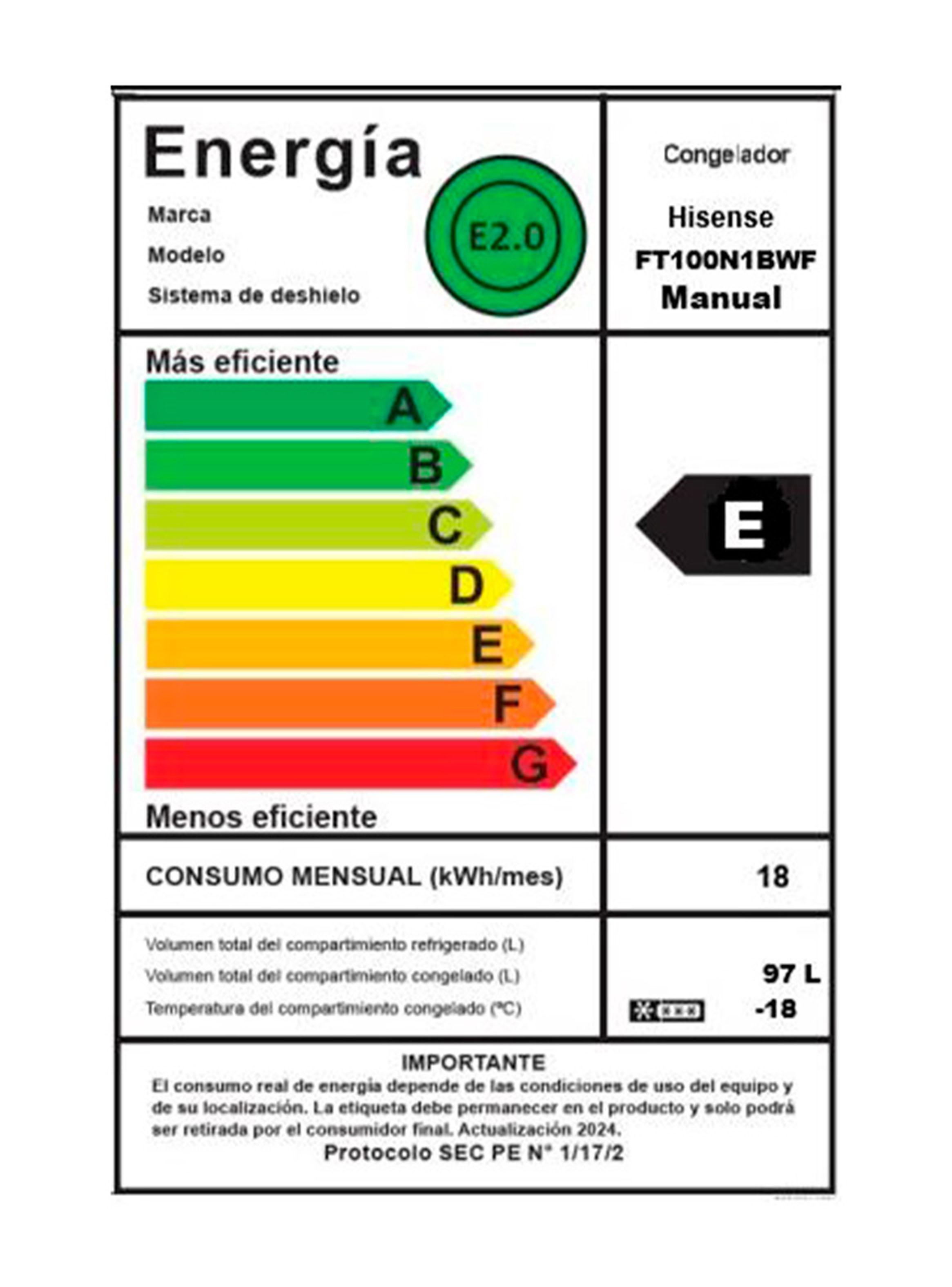Freezer Horizontal Frío Directo 97 Litros FT100N1BWF-11