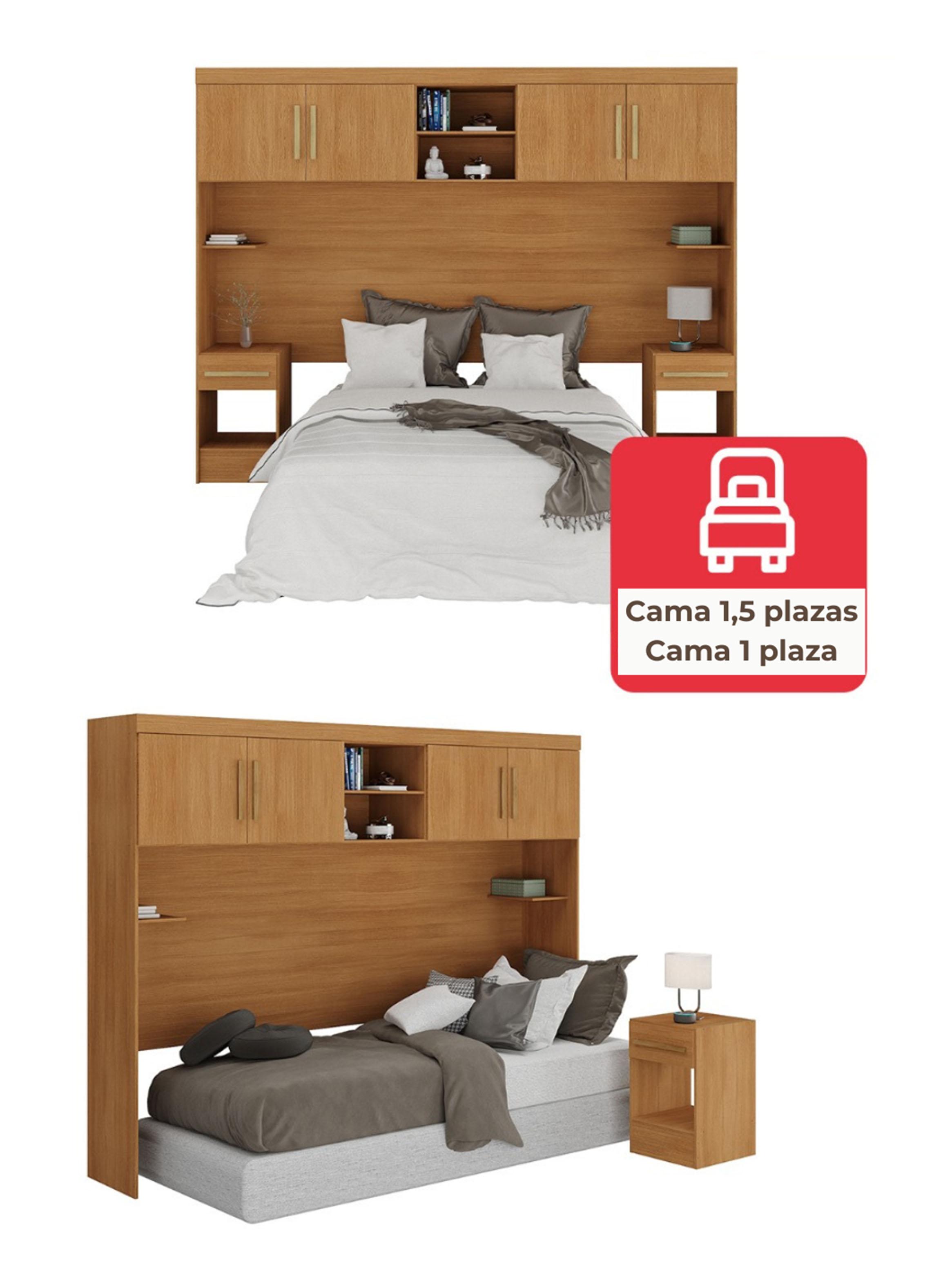 Set Dormitorio Traseraaéreo + 2 Veladores Canela-3