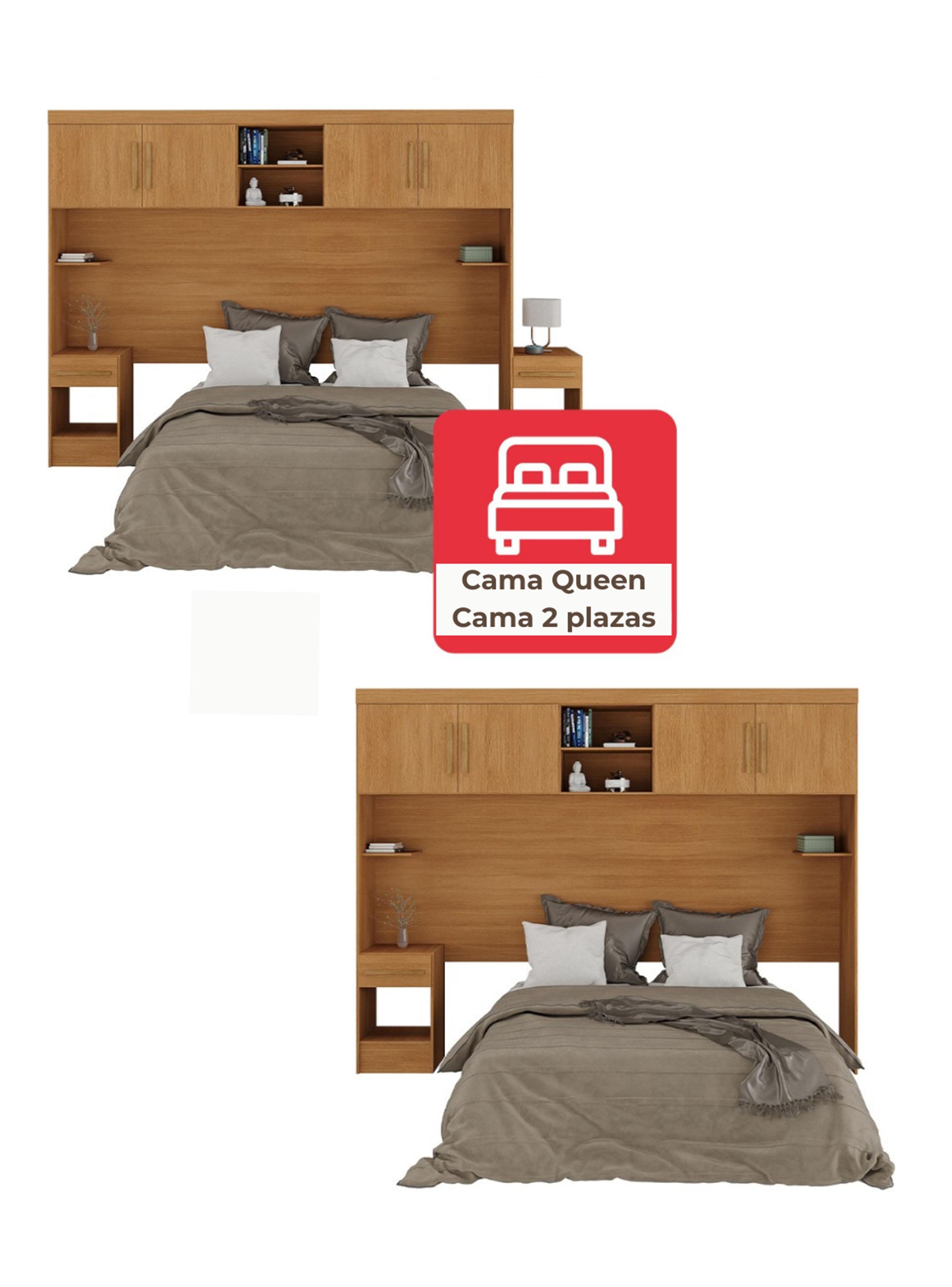 Set Dormitorio Traseraaéreo + 2 Veladores Canela-4