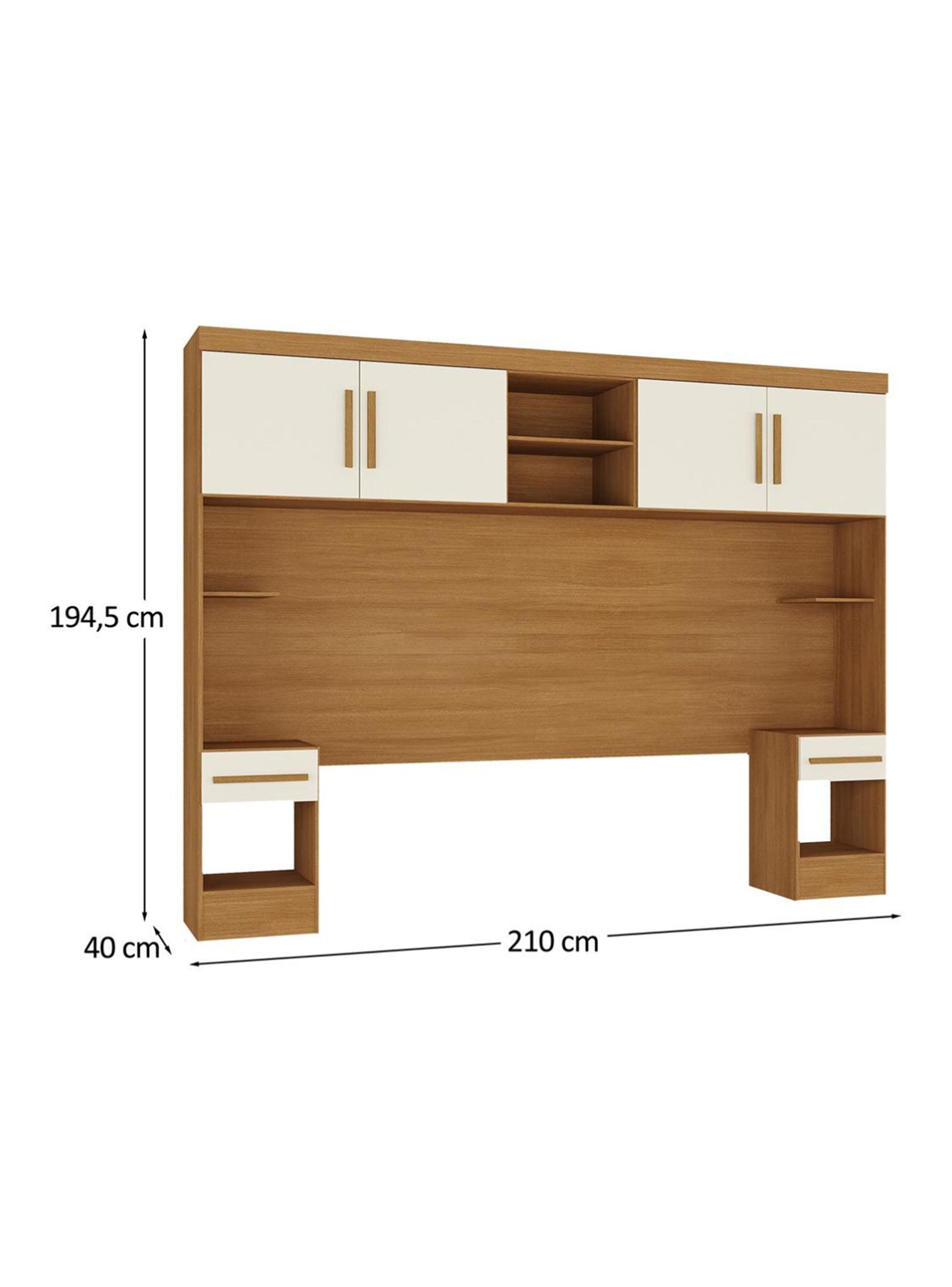 Set Dormitorio Trasera Aéreo + 2 Veladores Canela Off White-1