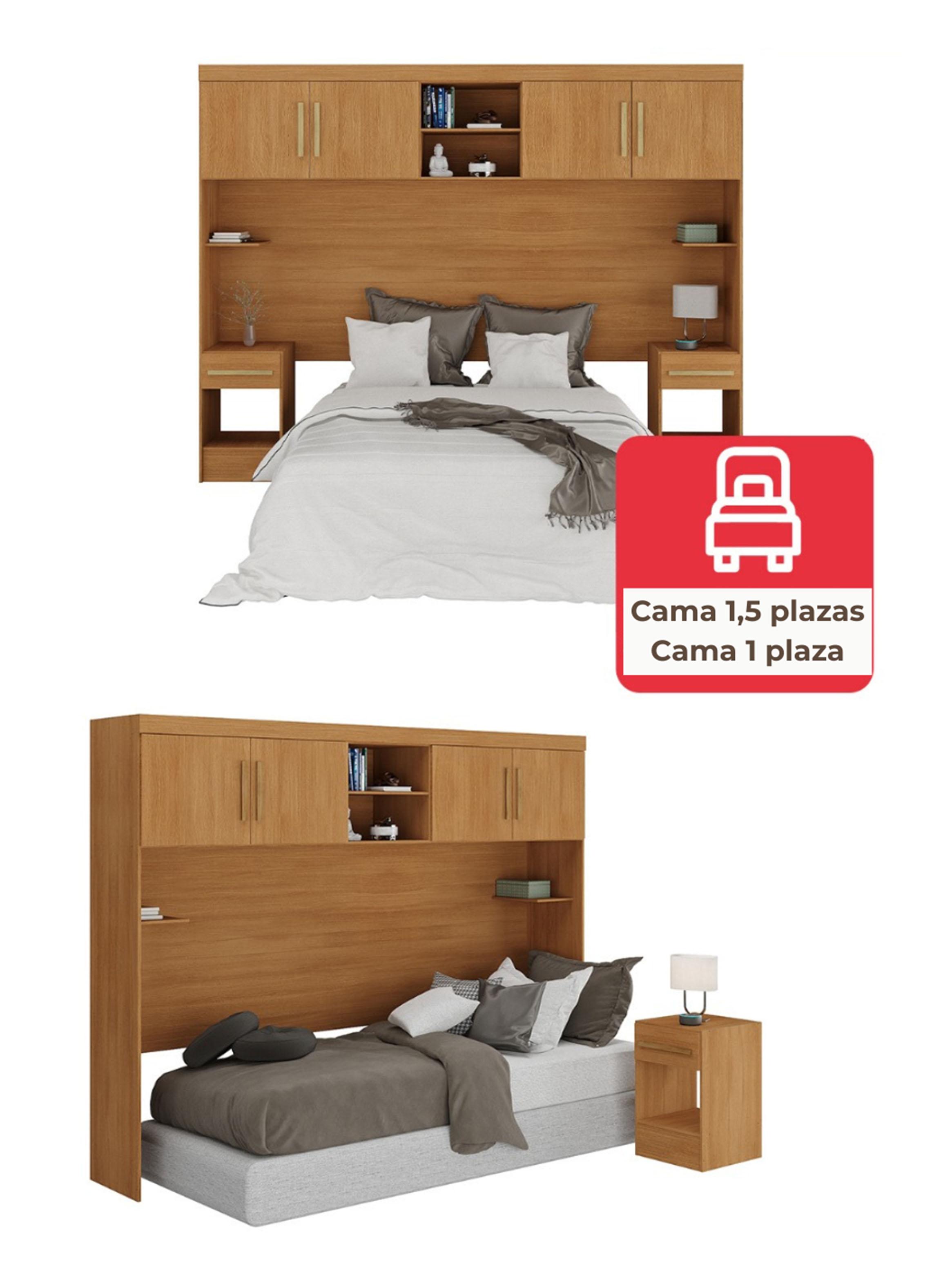 Set Dormitorio Trasera Aéreo + 2 Veladores Canela Off White-3